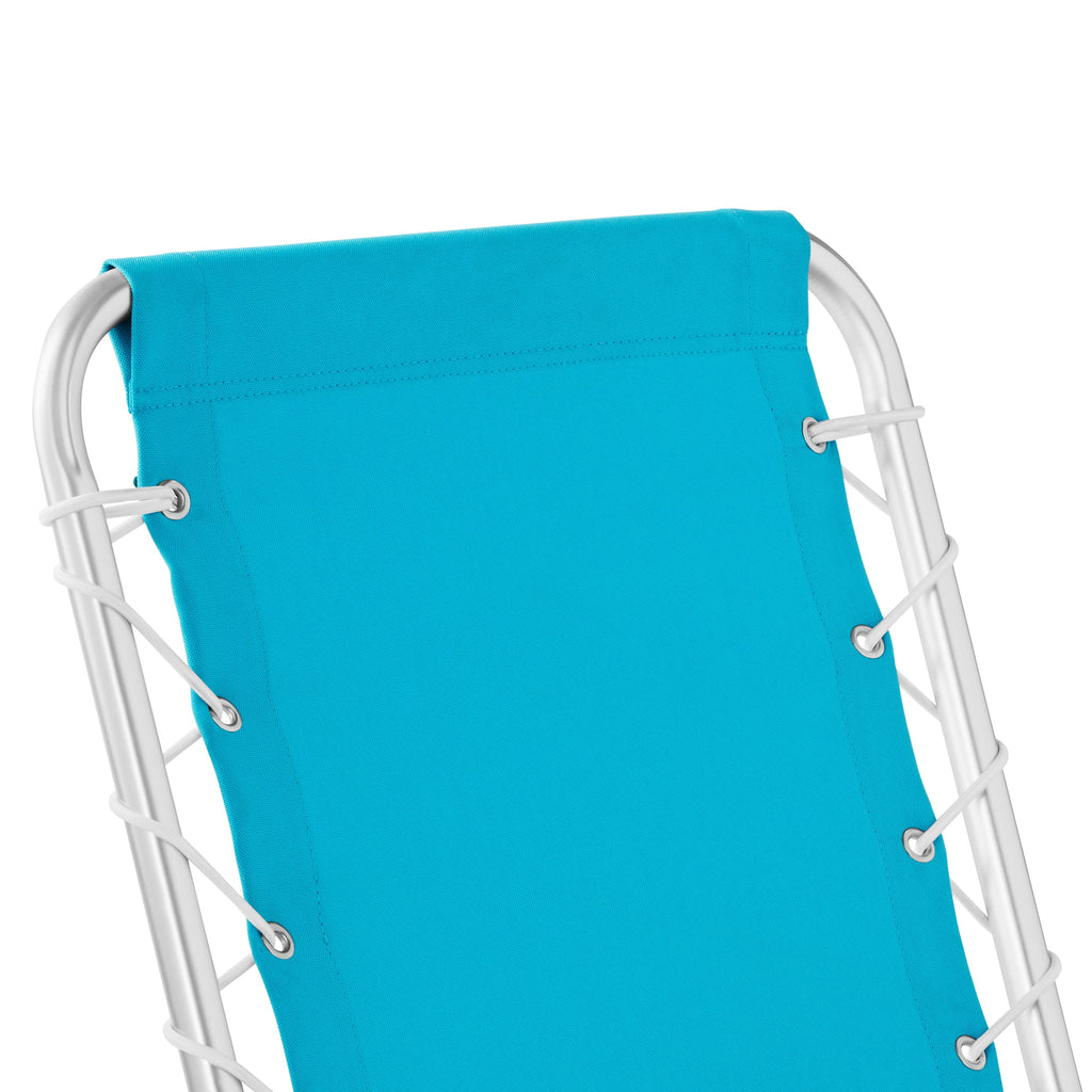 2-Pack Mainstays Reclining Bungee Beach Chair, Teal