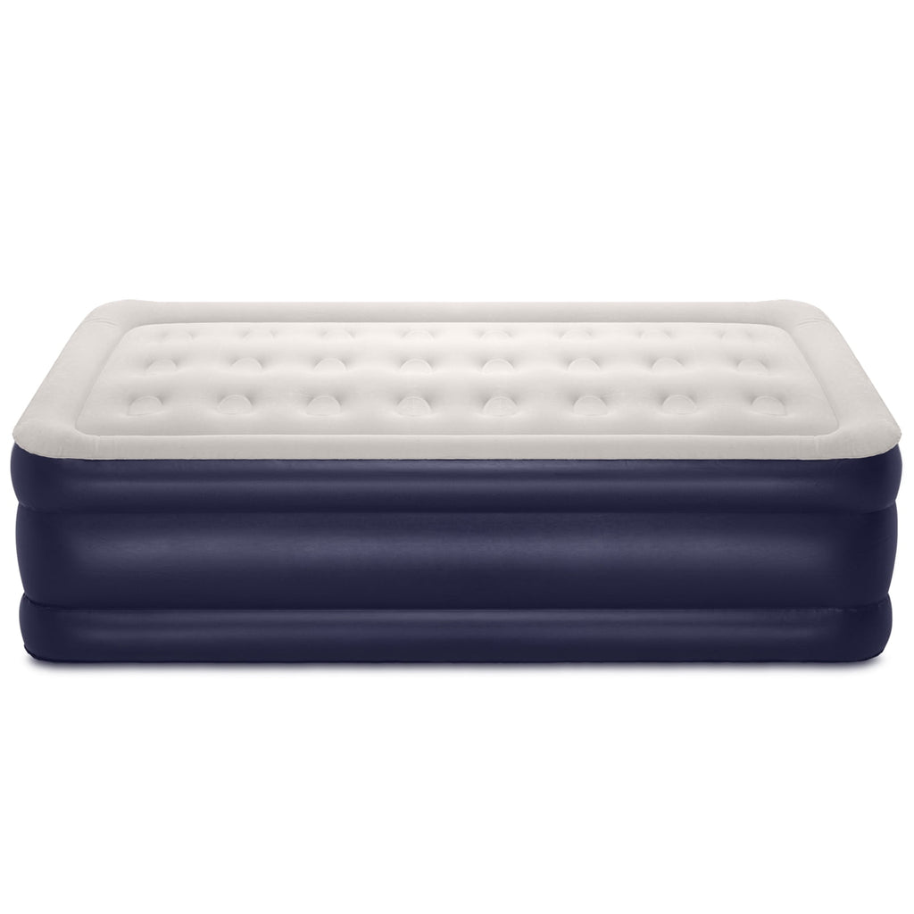 18 Inch High Air Mattress Queen with Built in Pump, Elevated Quick Inflation/Deflation Inflatable Beds, High Durability Blow Up Mattresses for Camping, Indoor Colchon, Guests Air Bed, Black