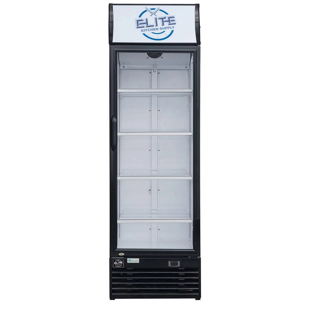 24 in. Commercial Display Cooler Refrigerator with Glass Door in Black 15.1 cu. ft.