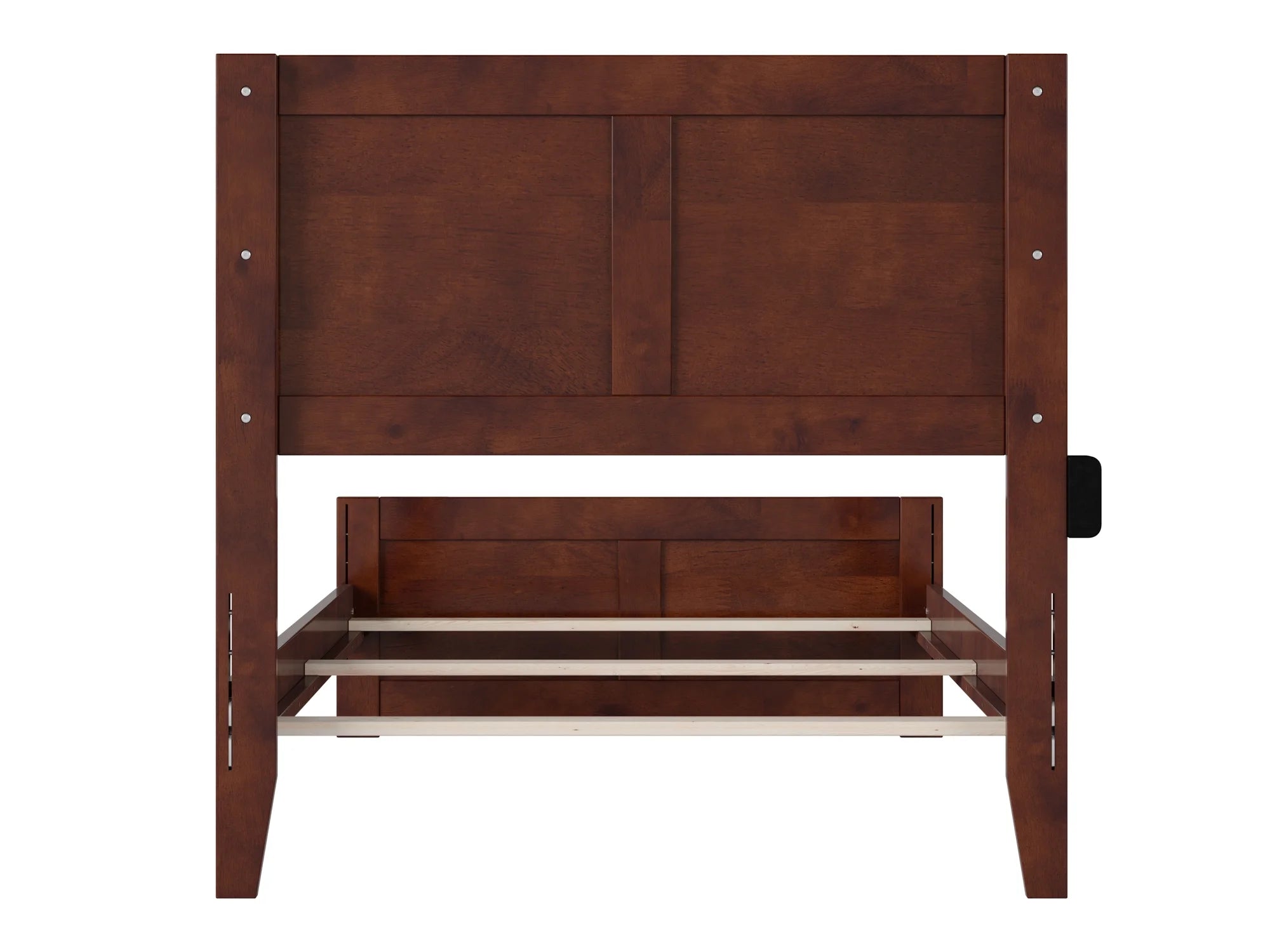 AFI Canyon Walnut Solid Wood Foundation Bed Frame with Matching Footboard, Twin XL