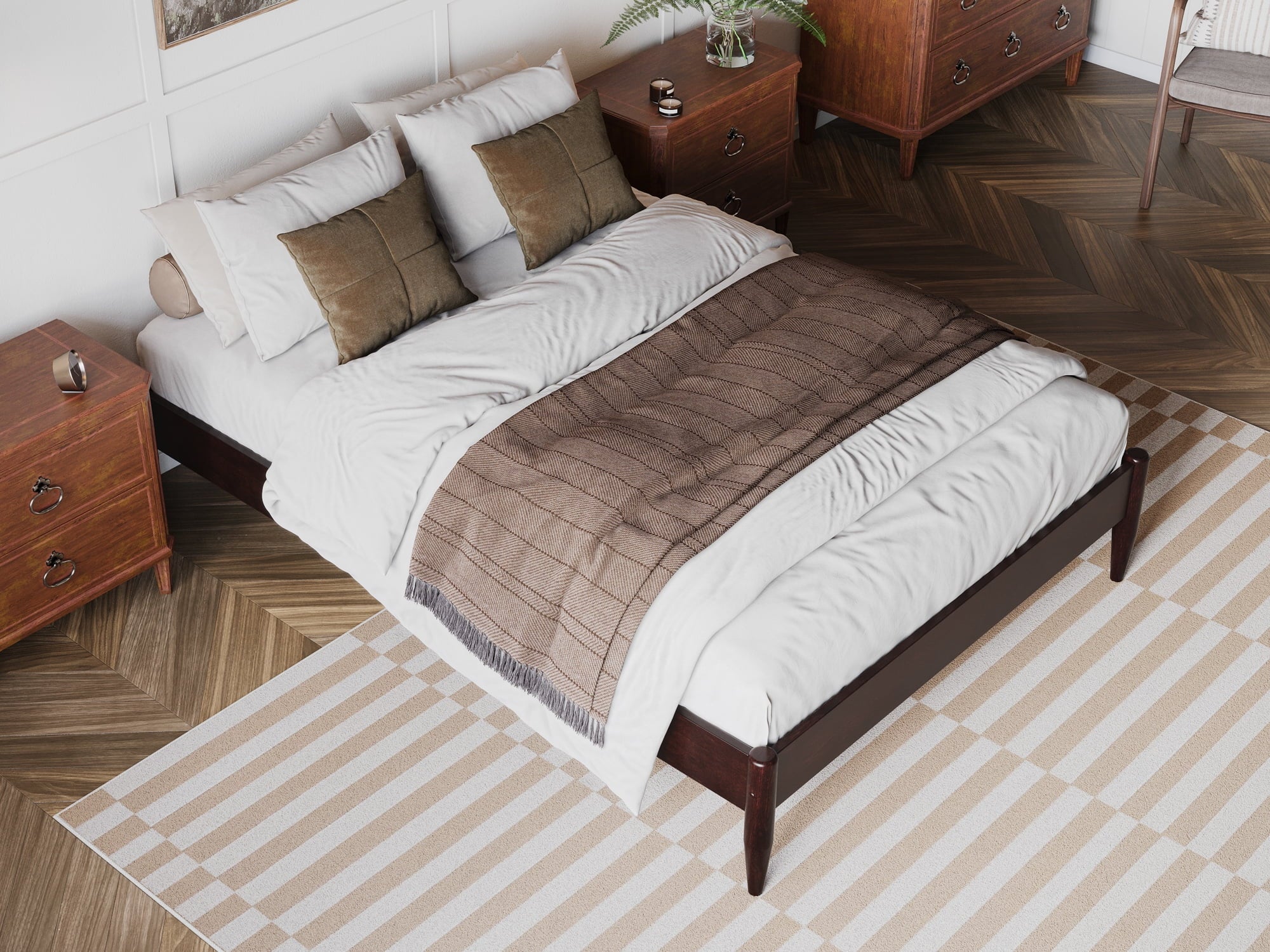 AFI Pasadena 14" Espresso Solid Wood Platform Bed, Full