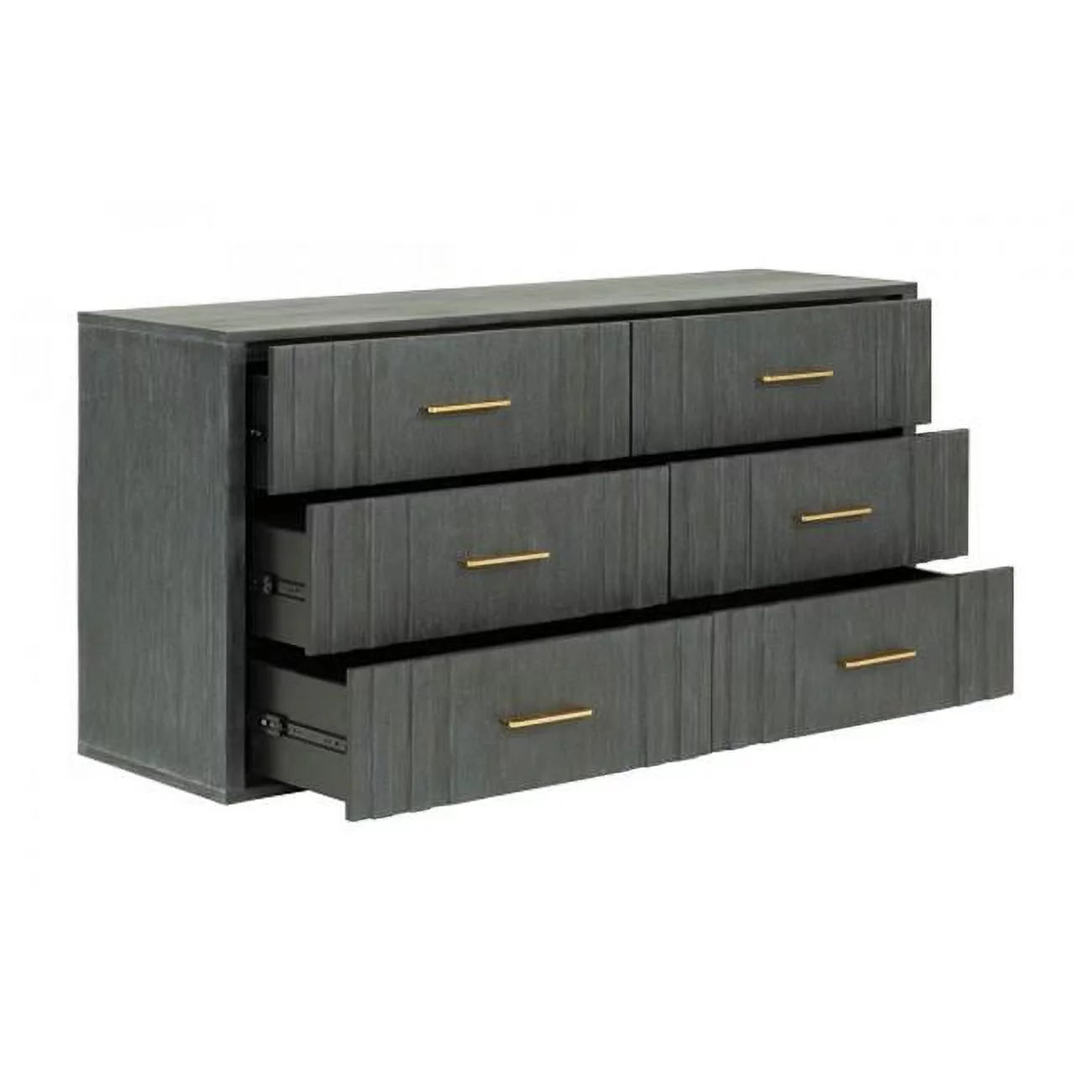 30 x 63 x 17.7 in. Dark Gray Solid & Manufactured Wood Six Drawers Standard Dresser