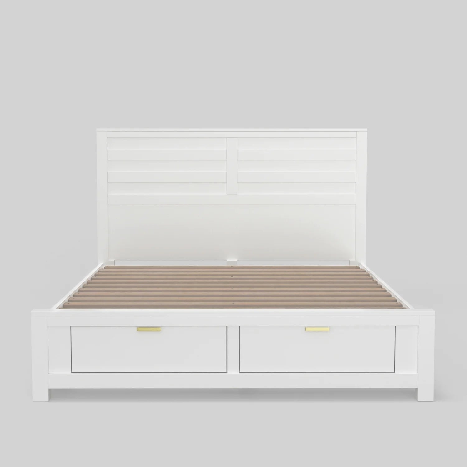 Alpine Furniture Carmel Wood Queen Storage Bed in White