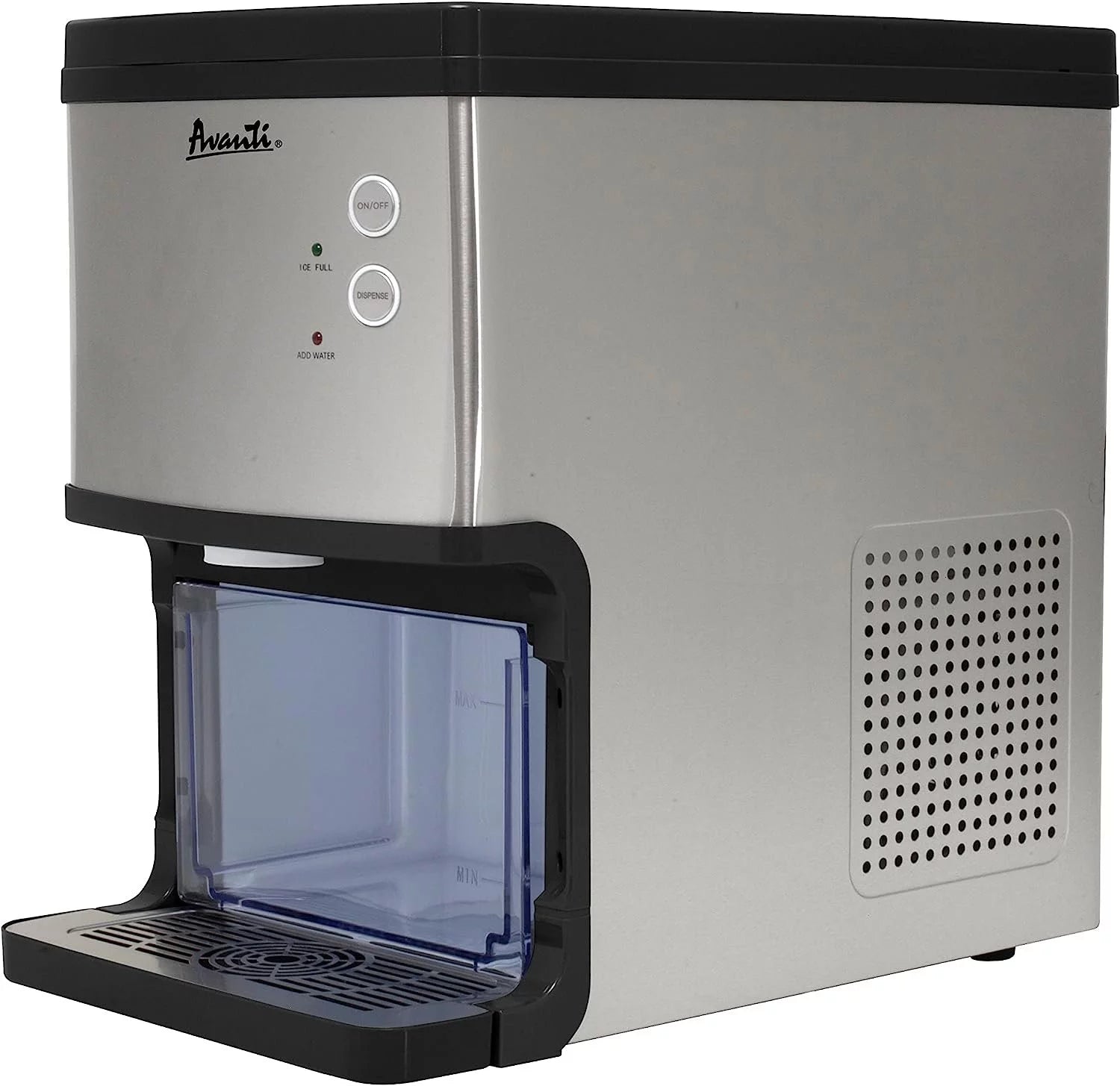 Avanti Elite Series Countertop Nugget Ice Maker and Dispenser, 33 lbs, in Stainless Steel NIMD3313S-IS