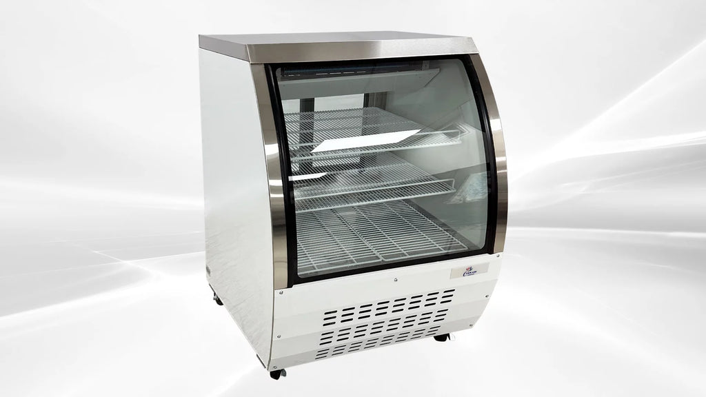 36" Deli Case Meat/Seafood Display Showcase Commercial Refrigerator Cooler Case for Restaurant display for merchandiser Stainless Steel Curved Glass DC92