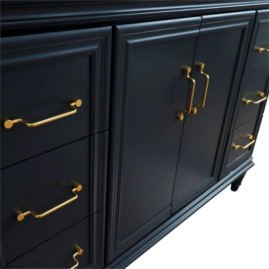 49 in. Single Wooden Vanity  Dark Gray with White Quartz Oval Sink