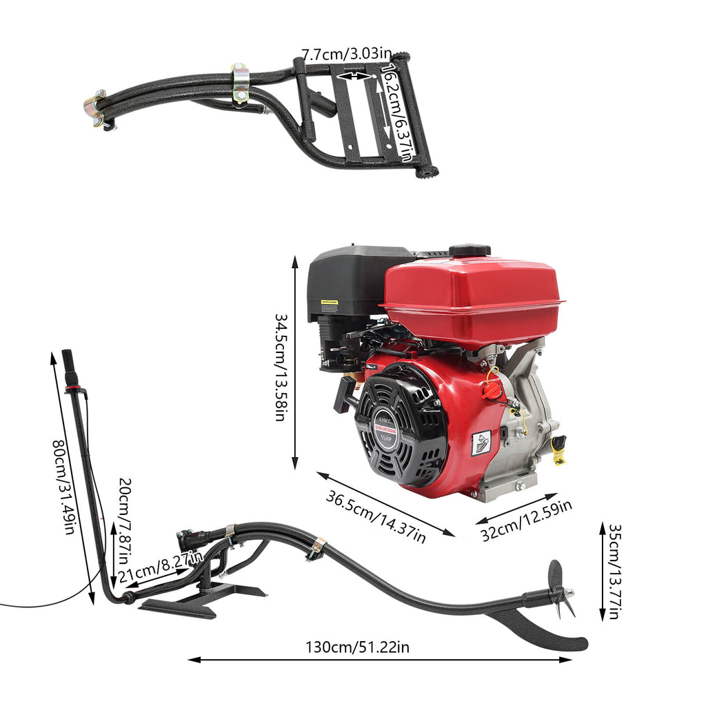 Aiqidi 15HP 4 Stroke Outboard Motor, 420CC GB420 Single Cylinder General Gasoline Fishing Boat Engine+Bracket