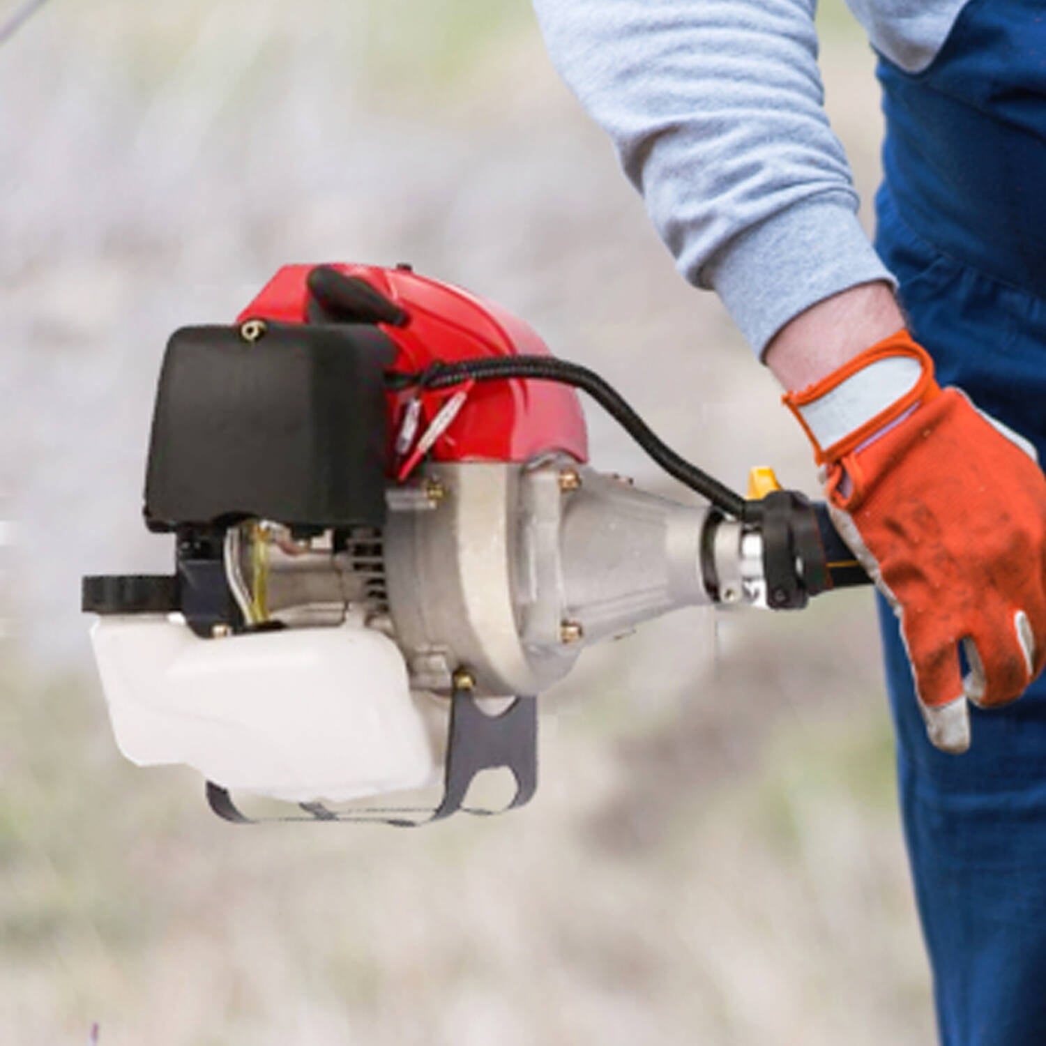 58CC Weed Wacker 4 in 1 Gas Powered 2-Cycle Gas Weed Eater with 4 Detachable Heads, 18" Adjustable Straight Shaft Wireless String Trimmer for Garden, Red