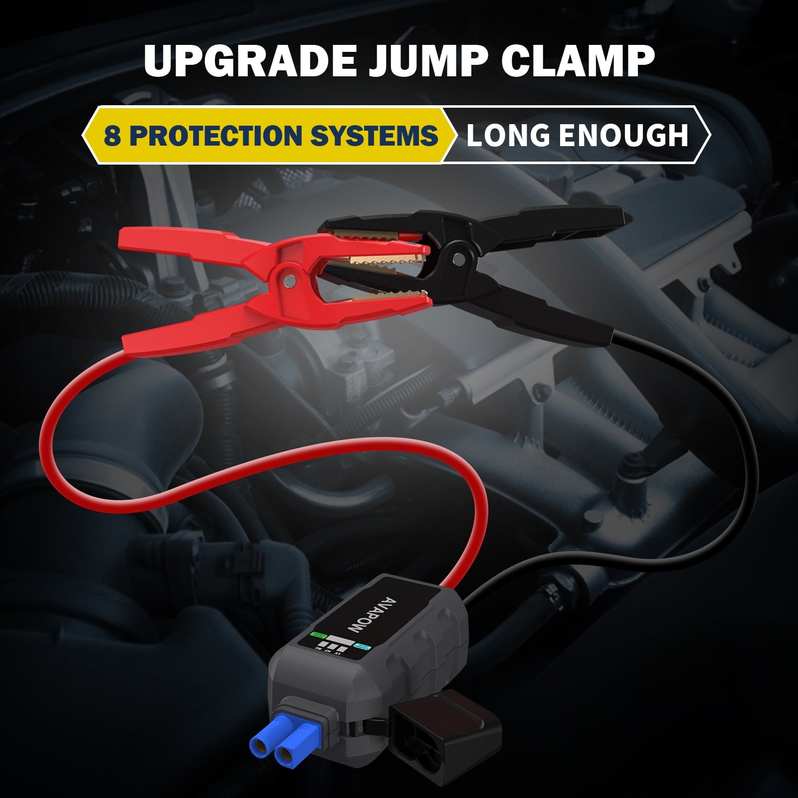 AVAPOW W68 6000A Car Battery Jump Starter(for All Gas or up to 12L Diesel) , Yellow