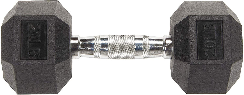 BalanceFrom Rubber Encased Hex Dumbbells, 20 Lbs. Pair