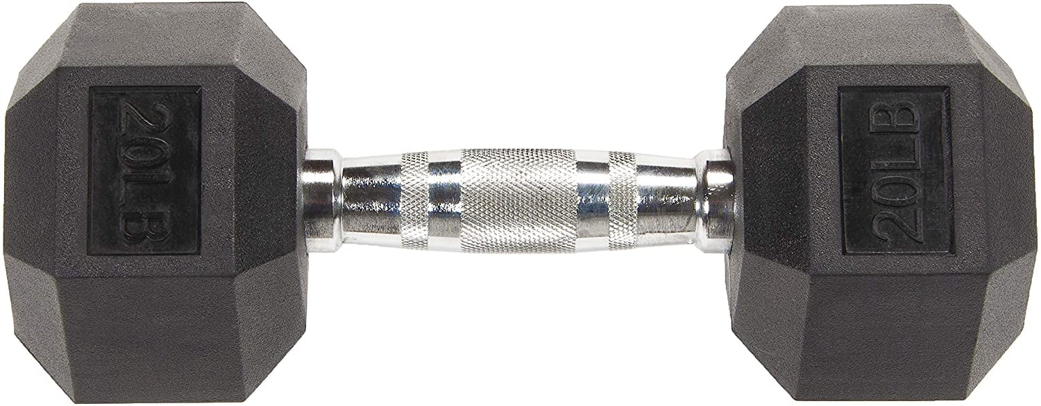 BalanceFrom Rubber Encased Hex Dumbbells, 20 Lbs. Pair