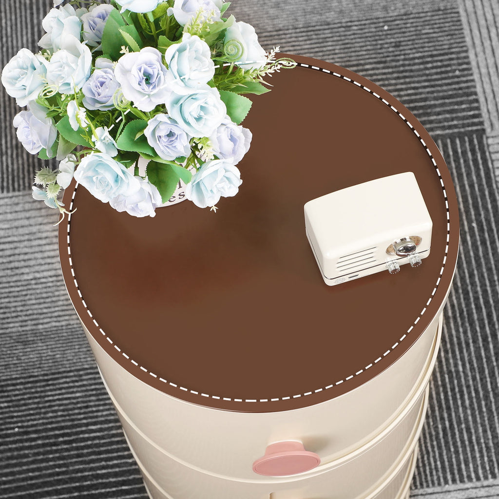 3 Drawer Sliding Barrel Modern Bedroom Nightstand, White