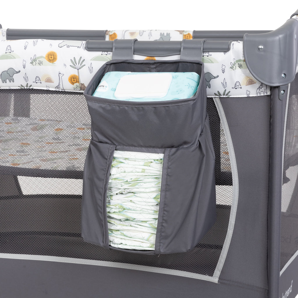 Baby Trend Nursery Center Playard - Animal Jubilee, Grey, Infant