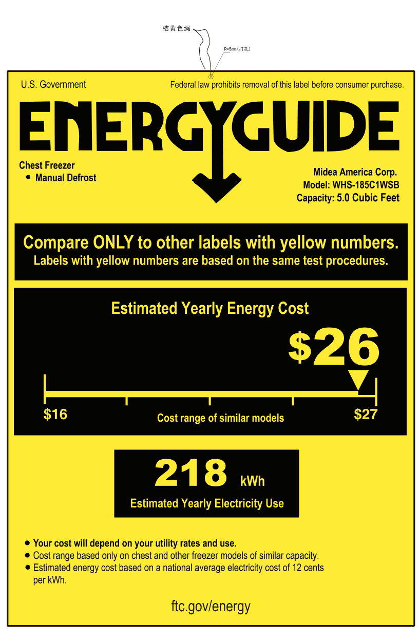 Arctic King 5 cu ft Chest Freezer