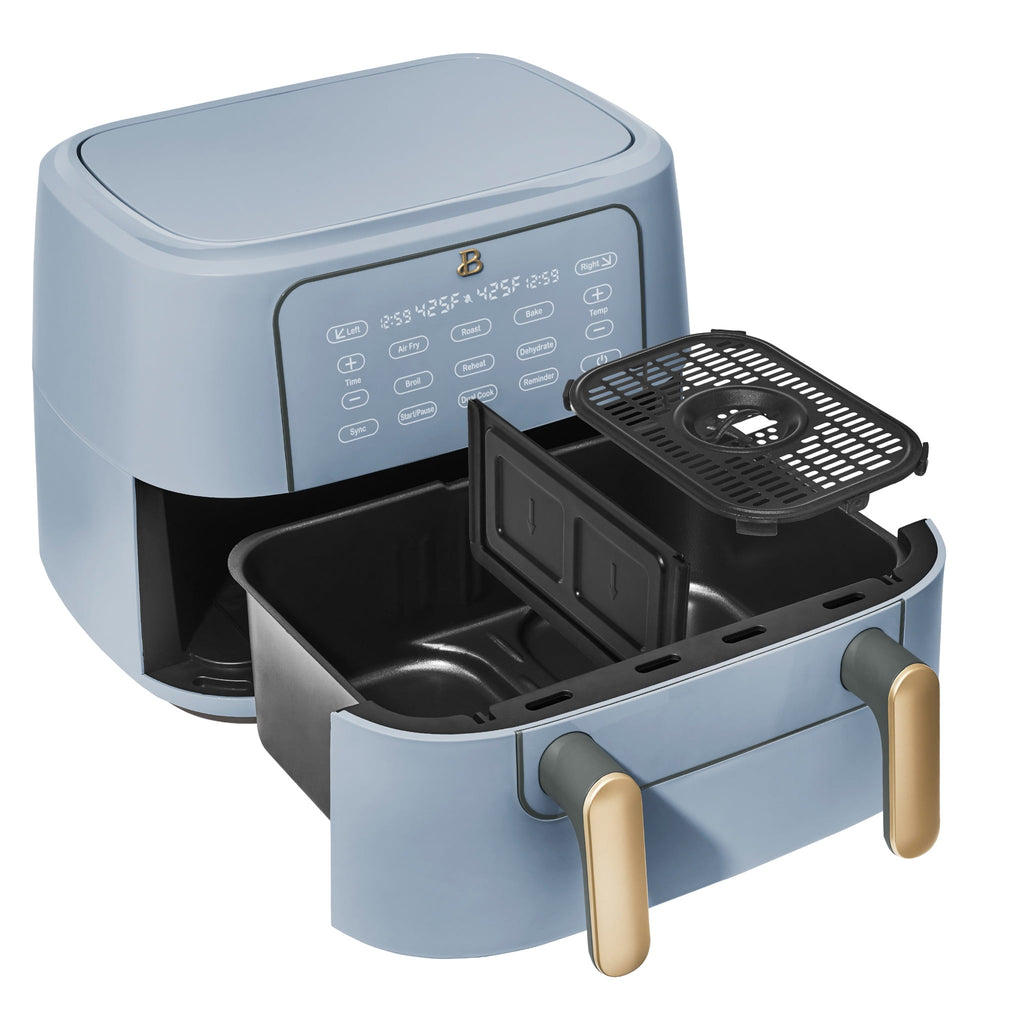 Beautiful 9 QT TriZone Air Fryer, White Icing by Drew Barrymore