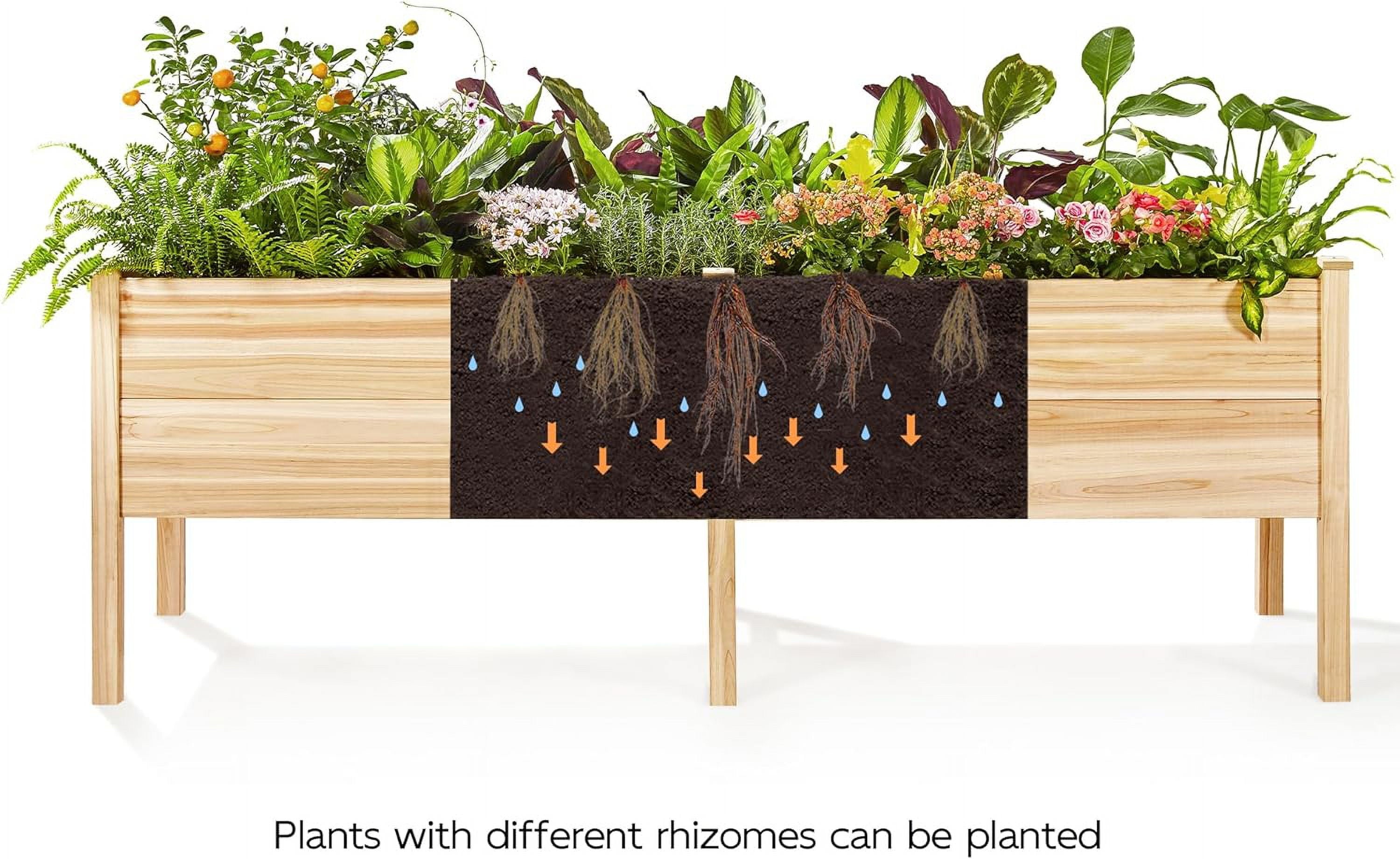 AMERLIFE Raised Garden Bed 4x2x2.6 ft Large Capacity Planter with Drain Hole for Growing Plants