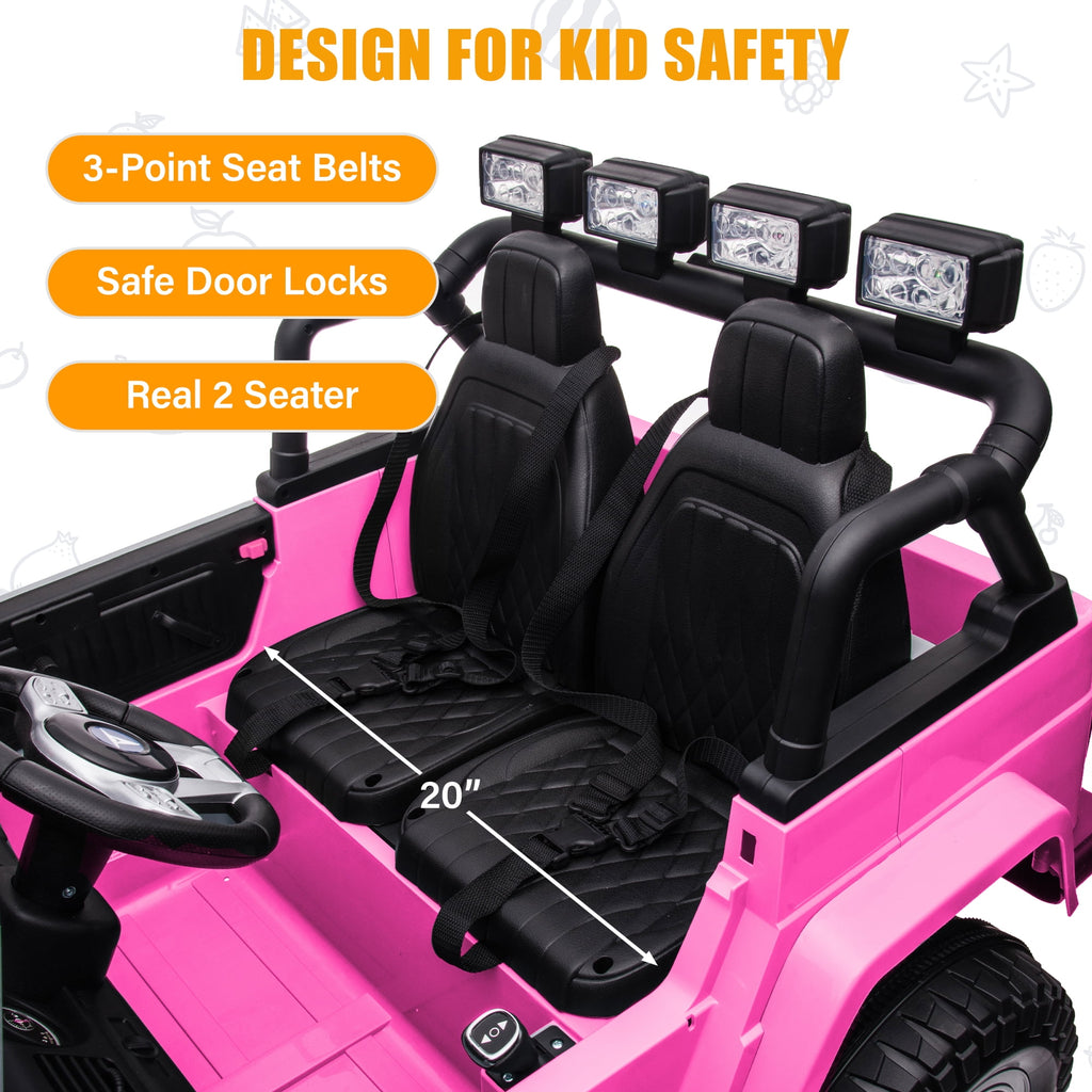 2 Seater 24V Ride on Car, Licensed Toyota Land Cruiser FJ40 Electric Truck with Remote Control, 4x80W Engine, Battery Powered Kid Car to Drive for Boy Girl, White