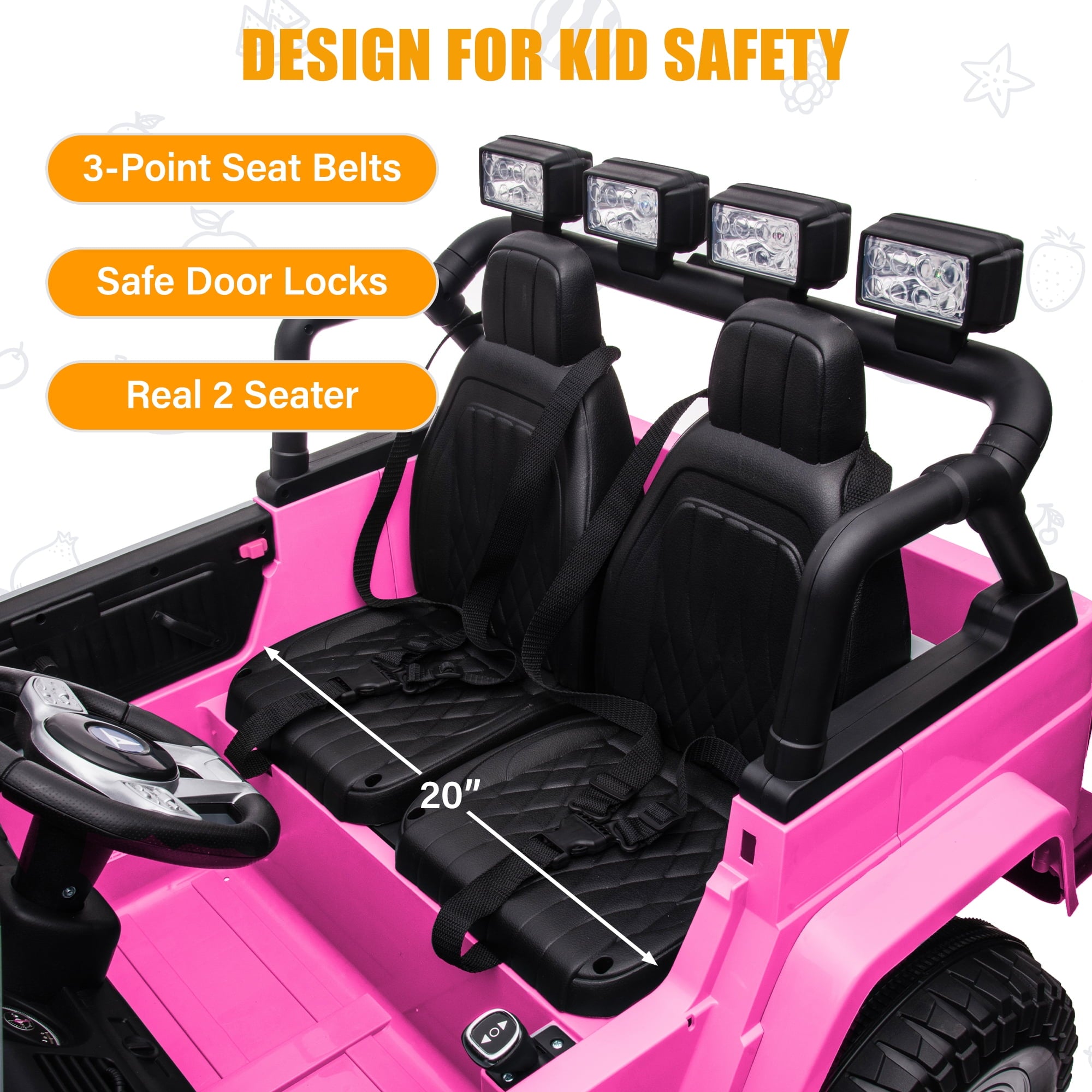 2 Seater 24V Ride on Car, Licensed Toyota Land Cruiser FJ40 Electric Truck with Remote Control, 4x80W Engine, Battery Powered Kid Car to Drive for Boy Girl, White