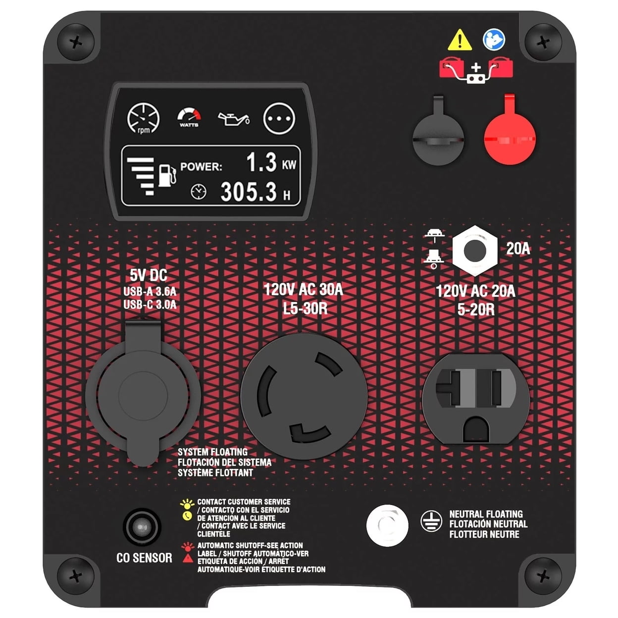 A-iPower 2300 Watt Portable Generator Inverter With Portability Kit and CO Sensor