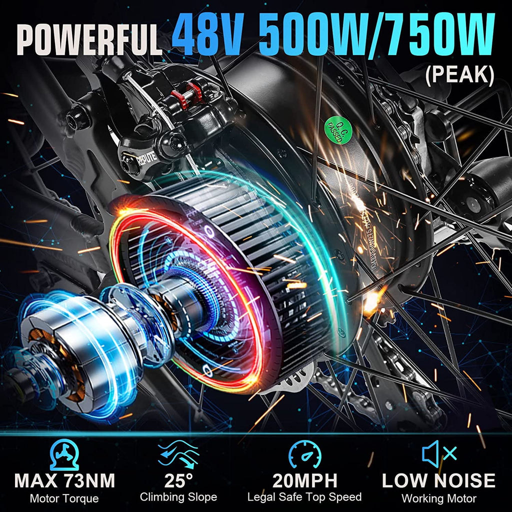 ANCHEER 500W Electric Bike for Adults 27.5" Electric Mountain Bike 3 Hours Fast Charge, Ebike for Adults with 48V 10.4Ah Removable Battery, Color LCD Display UL2849