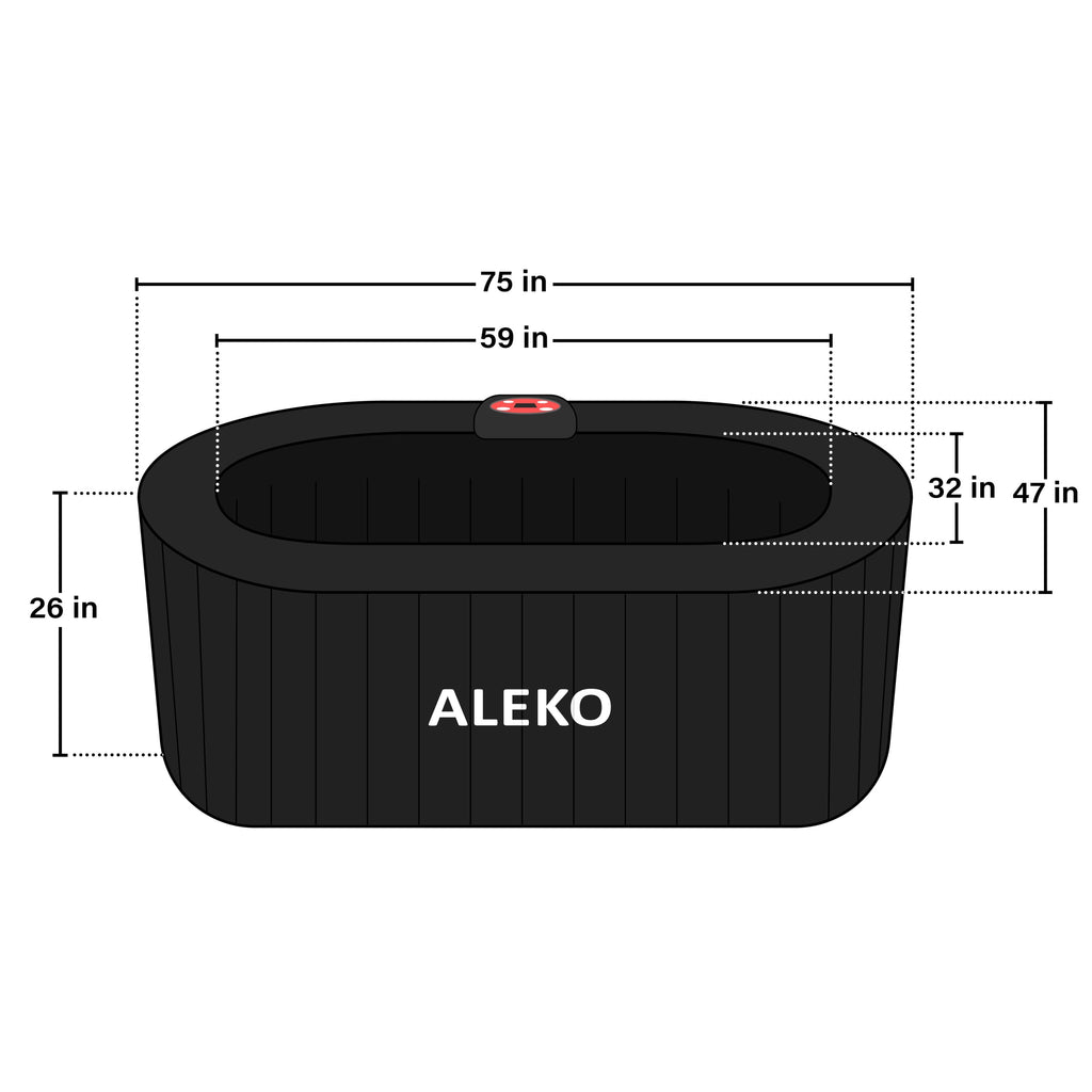 ALEKO 145 Gallon 2 Person Brown Oval Inflatable Jetted Hot Tub with Cover