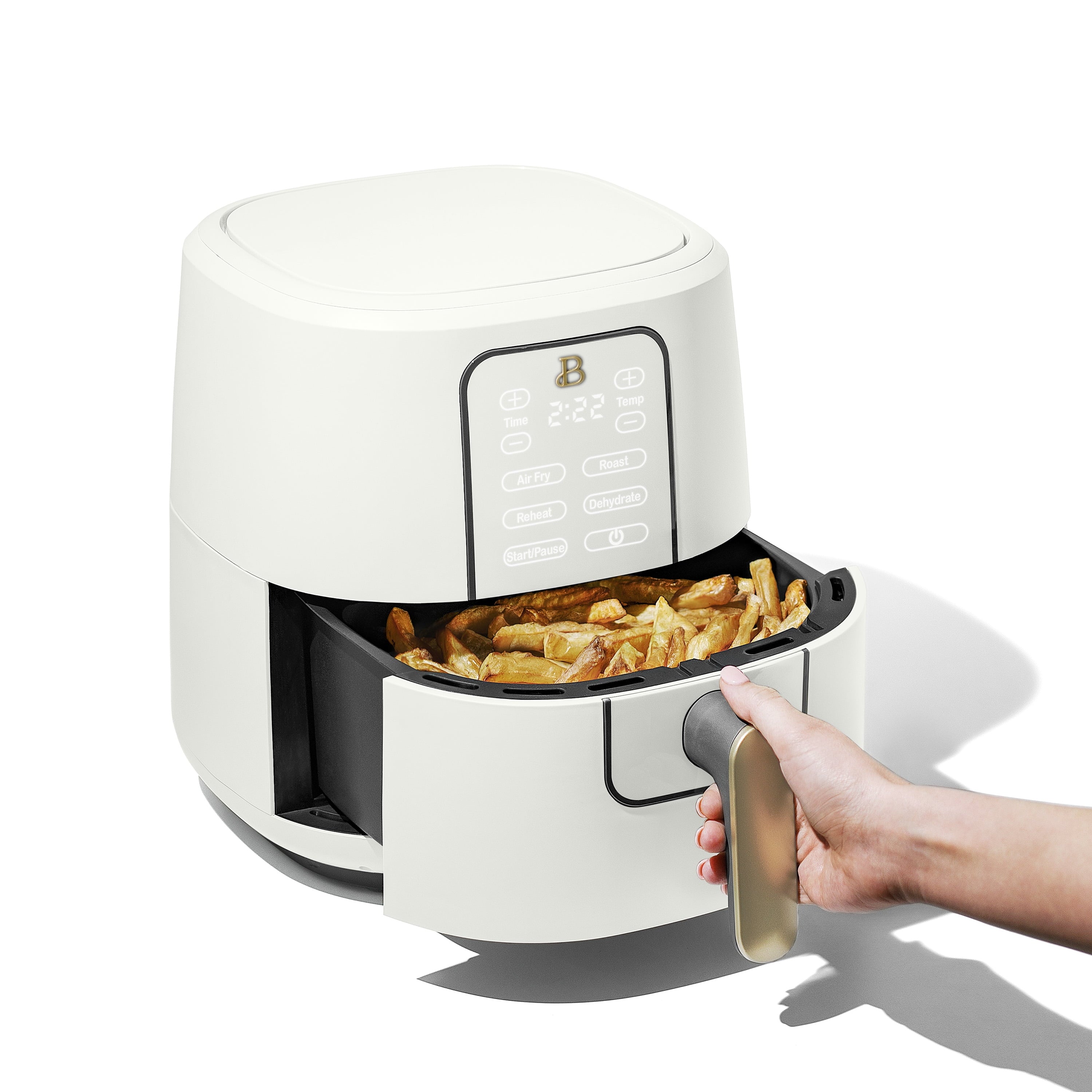 Beautiful 6 Qt Air Fryer with TurboCrisp Technology and Touch-Activated Display, White Icing by Drew Barrymore