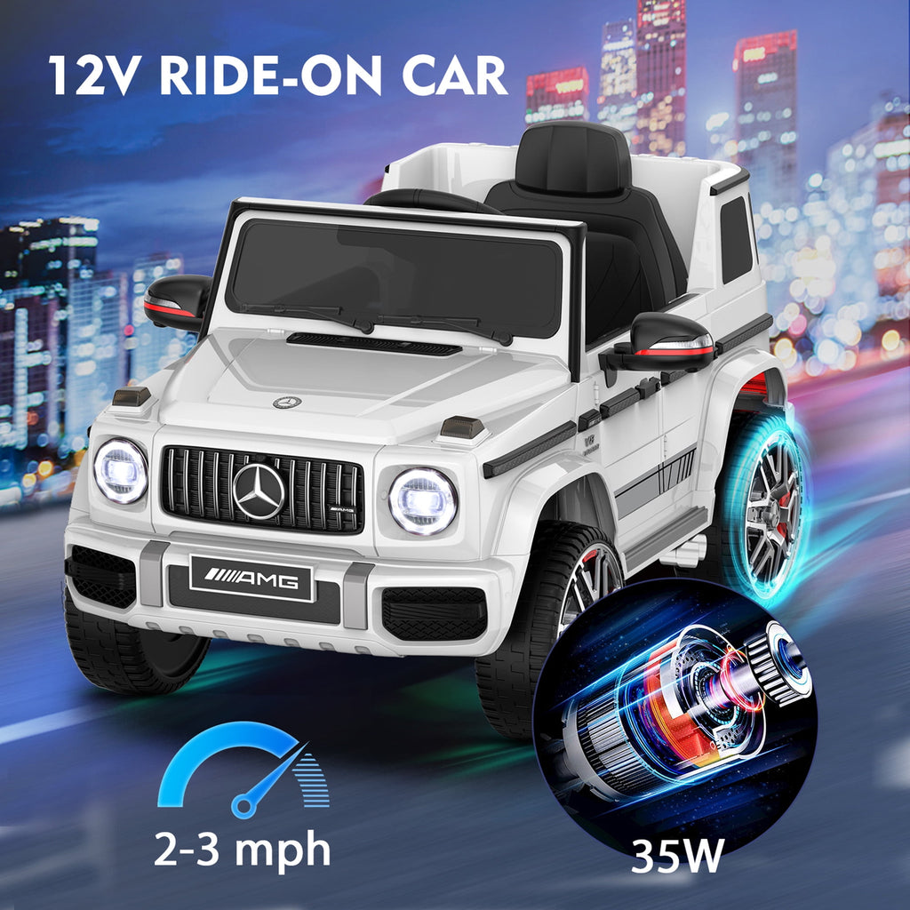 12Volt 1 Seater Mercedes-Benz G63 Licensed Powered Ride on Toy with Remote Control, Gift for Kids Aged 2~4 Years -Red