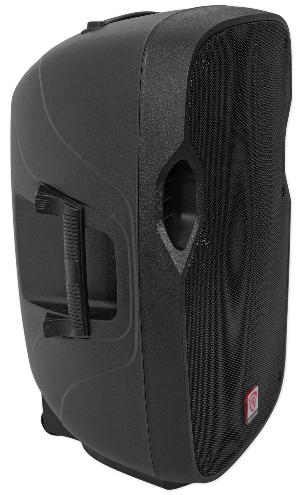 (2) Rockville SPGN154 15" 1600W DJ PA Speakers+Powered 4-Ch. Mixer+Stands+Cables
