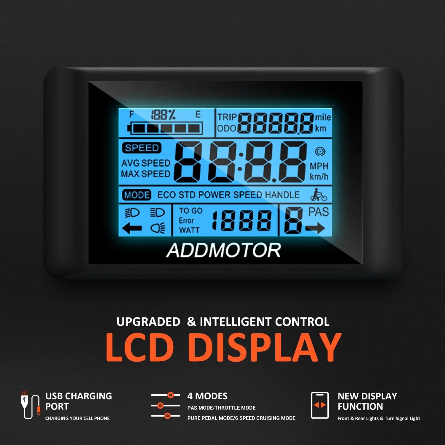 Addmotor Electric Trike, 750W (Peak 1400W) 90Miles Electric Tricycle for Adults, 48V 20Ah Folding 3 Wheel Electric Bikes with Parking Brake & Rear Speed Differential, E-310 Gray