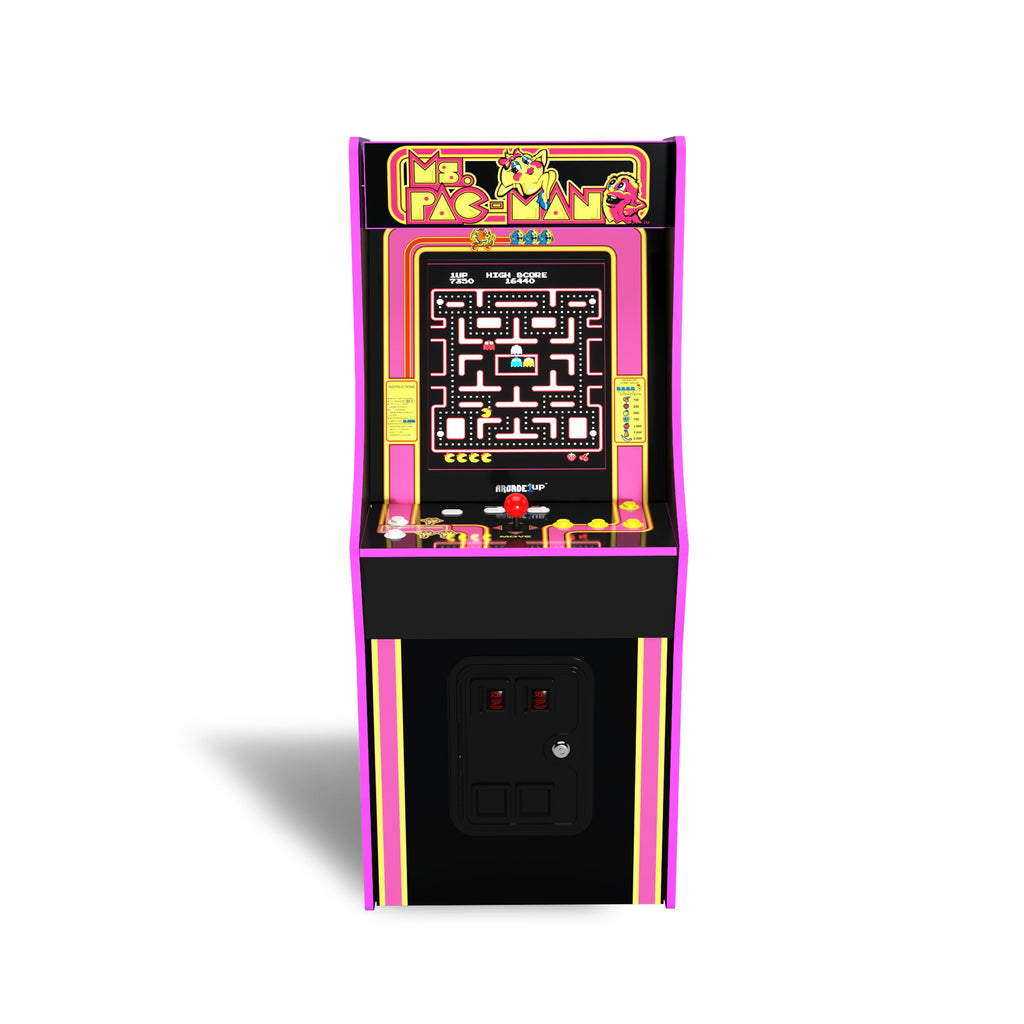 Arcade1Up Ms. PAC-MAN Classic Arcade Game, built for your home, 4-foot-tall stand-up cabinet, 14 classic games, and 17-inch screen