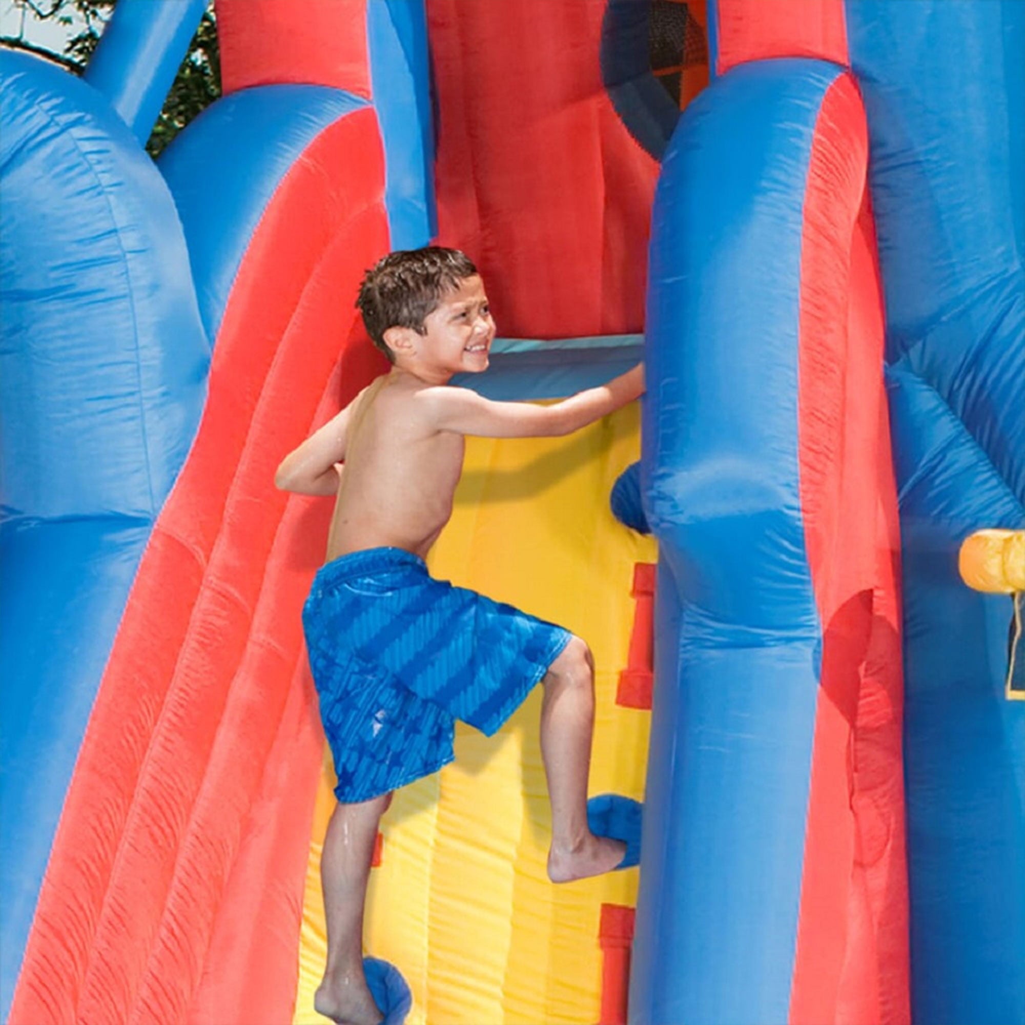 Banzai Hydro Blast Inflatable Play Water Park with Slides and Water Cannons