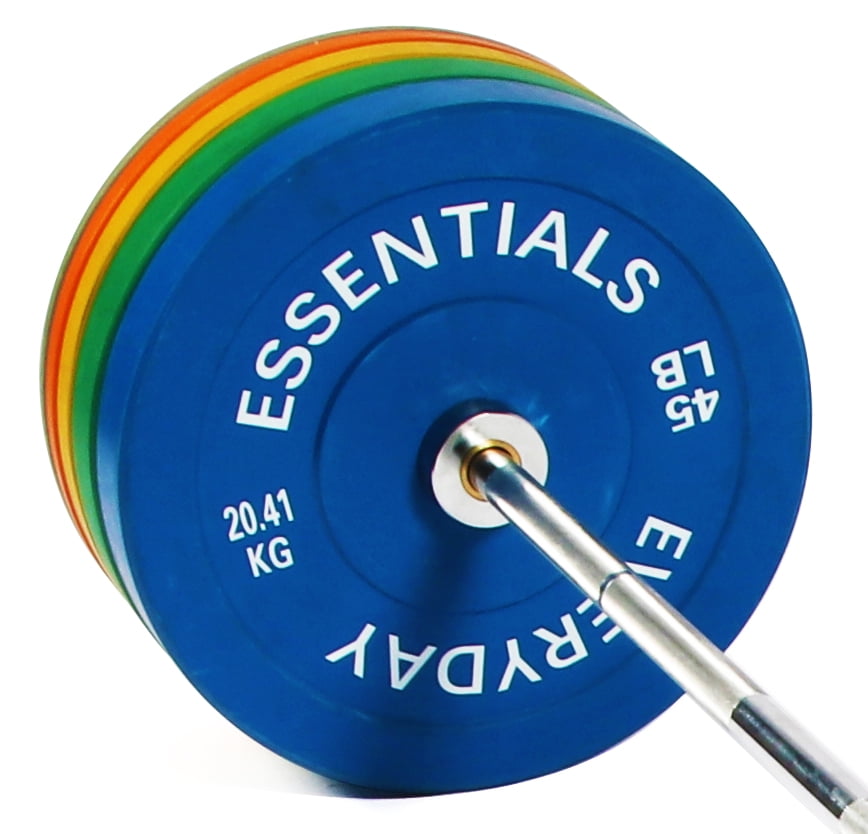 BalanceFrom Olympic Bumper Plate Weight Plate with Steel Hub, Color Coded, 260 lbs Set, Multiple Packages