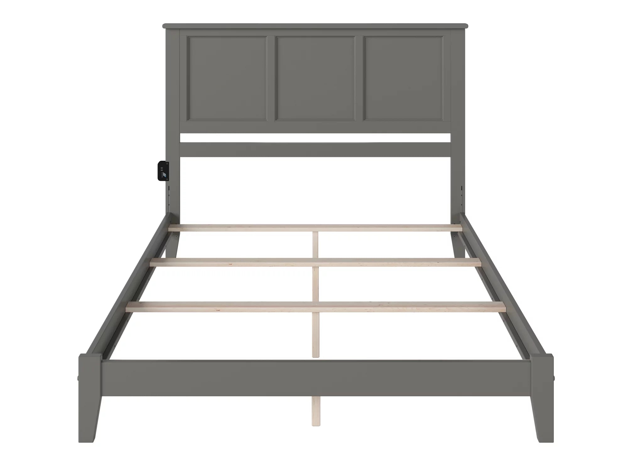 AFI Madison King Solid Wood Traditional Bed with Panel Headboard in Grey