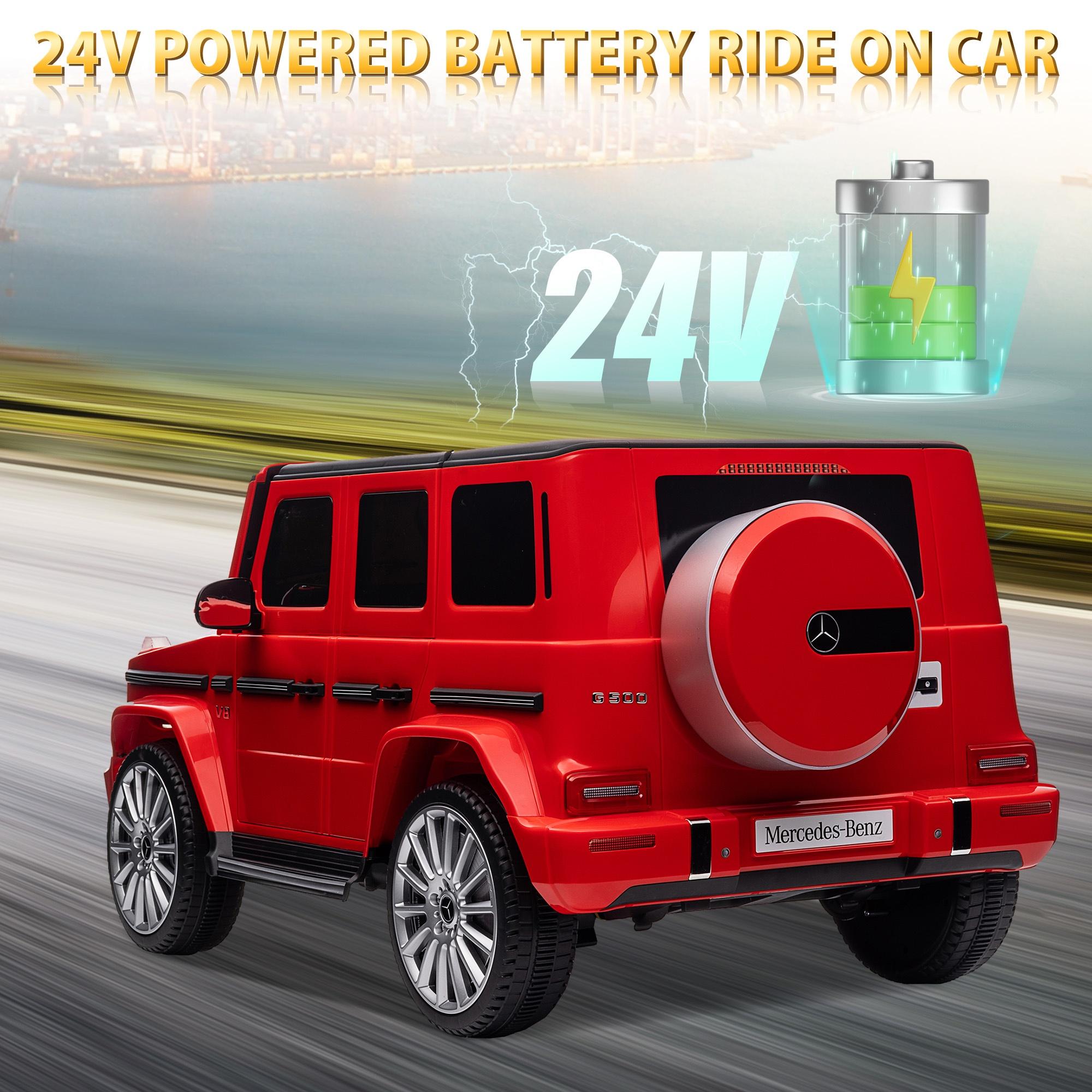 24V Ride on Car with Remote Control for Kids Mercedes Benz Ride on Car Toy for Boys and Girls 3-6 Years Old, Electric Vehicle, Bluetooth, LED Light, White