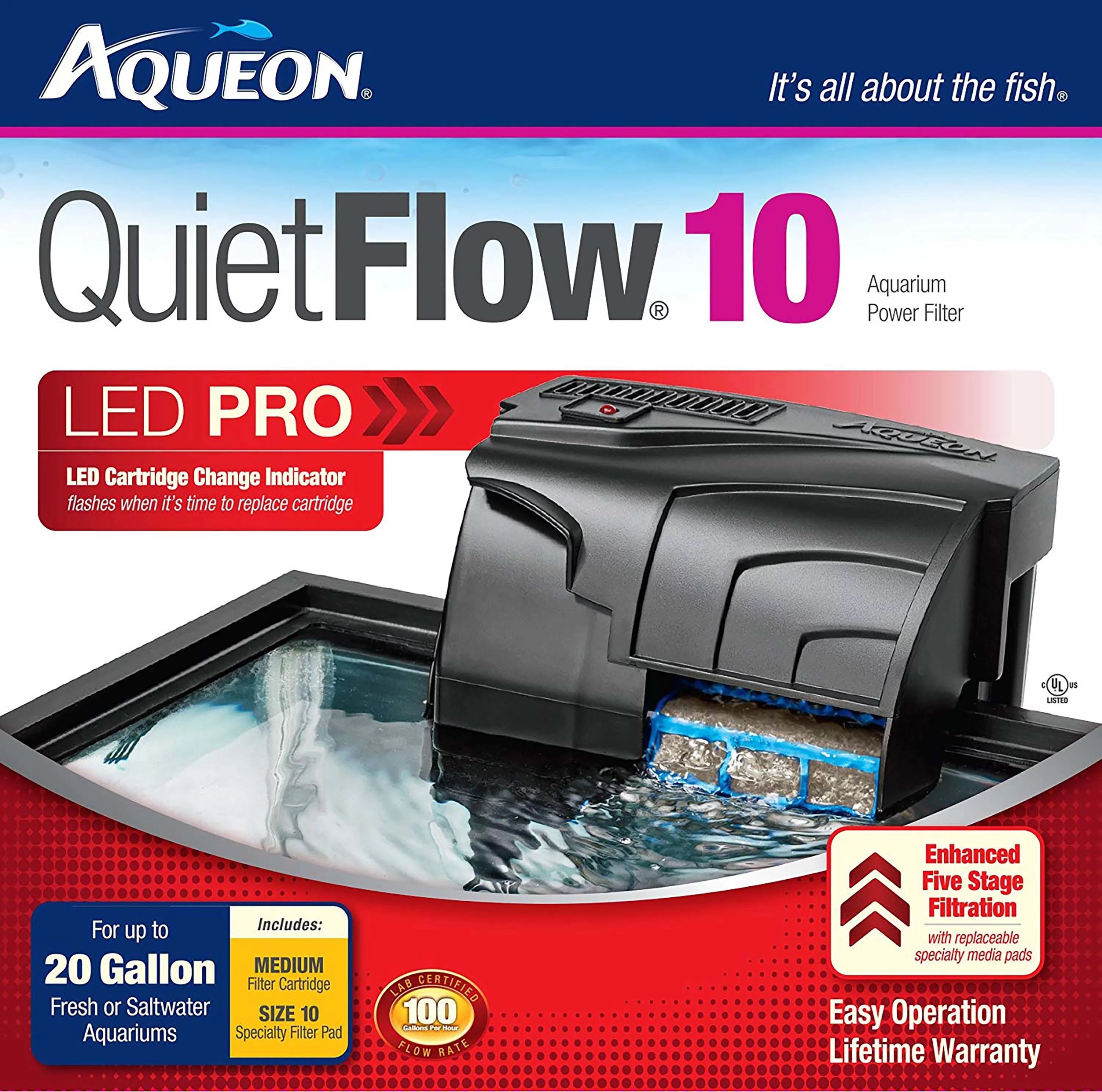 Aqueon Aquarium Starter Kit, 10 Gallon Glass Fish Tank, LED Lighting, Filter and Heater