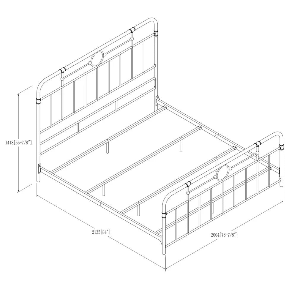 Antiqua Metal Pipe King Size Bed in Bronze