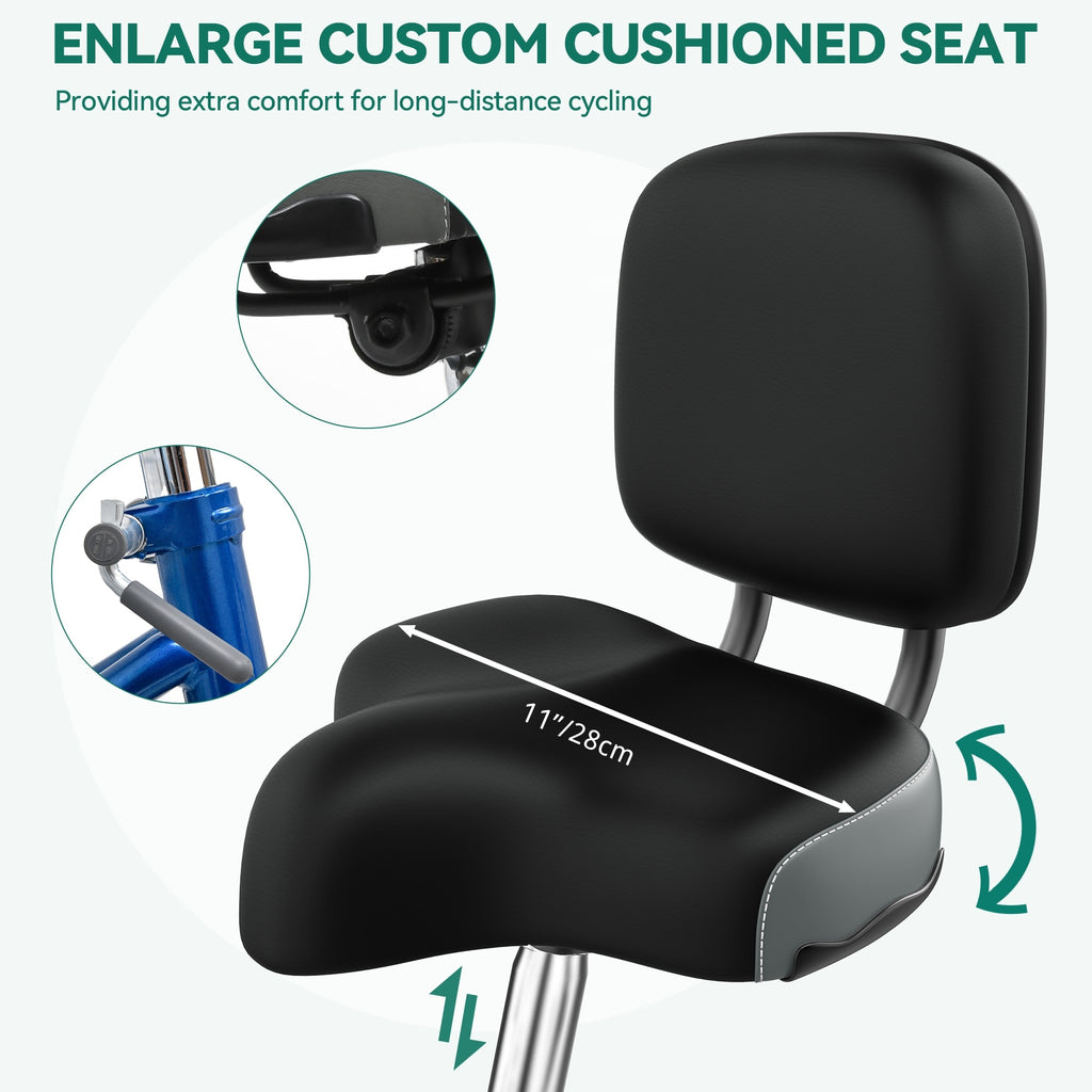 26" Adult Tricycle 3 Wheel Bikes 1 Speed Trike Bike 24" - Blue