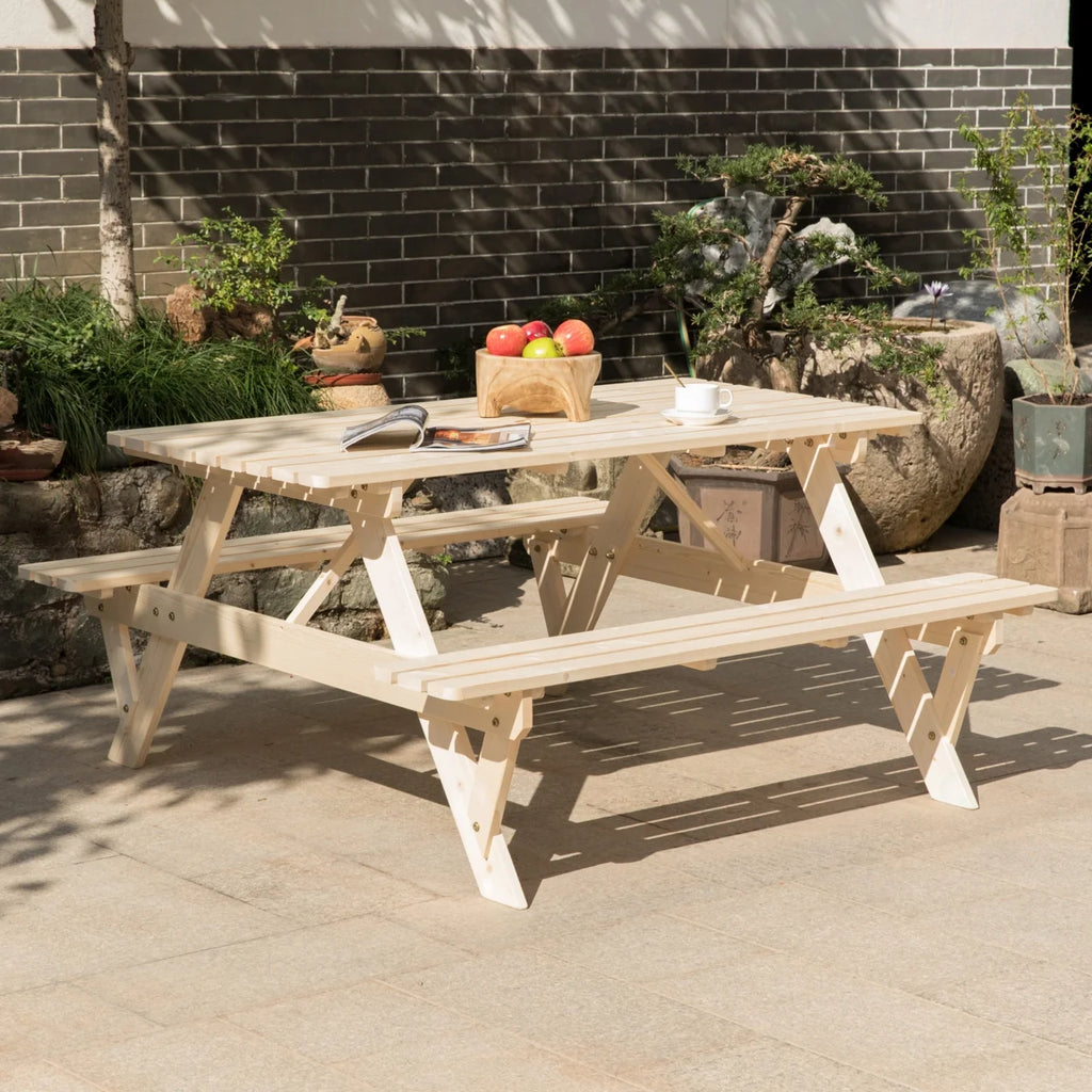A-Frame Outdoor Patio Deck Garden Picnic Table