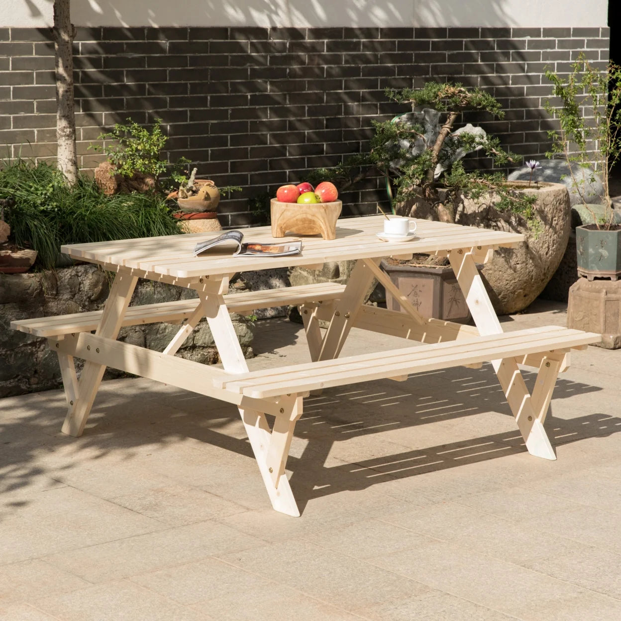 A-Frame Outdoor Patio Deck Garden Picnic Table