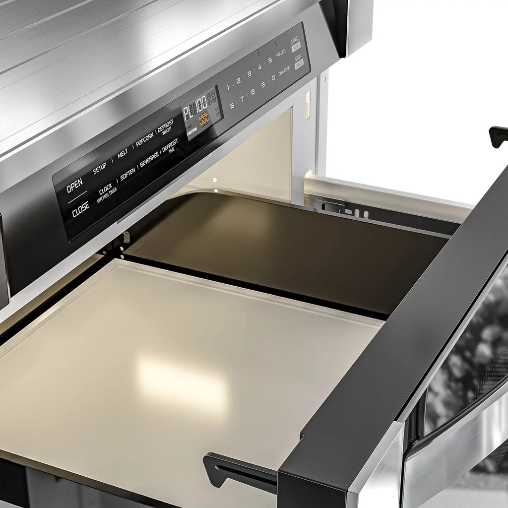 24 in. Stainless-Steel Microwave Drawer, Wall-Mounted with Flat Bottom, 1.2 Cu. Ft. (KM-MD-1SS)