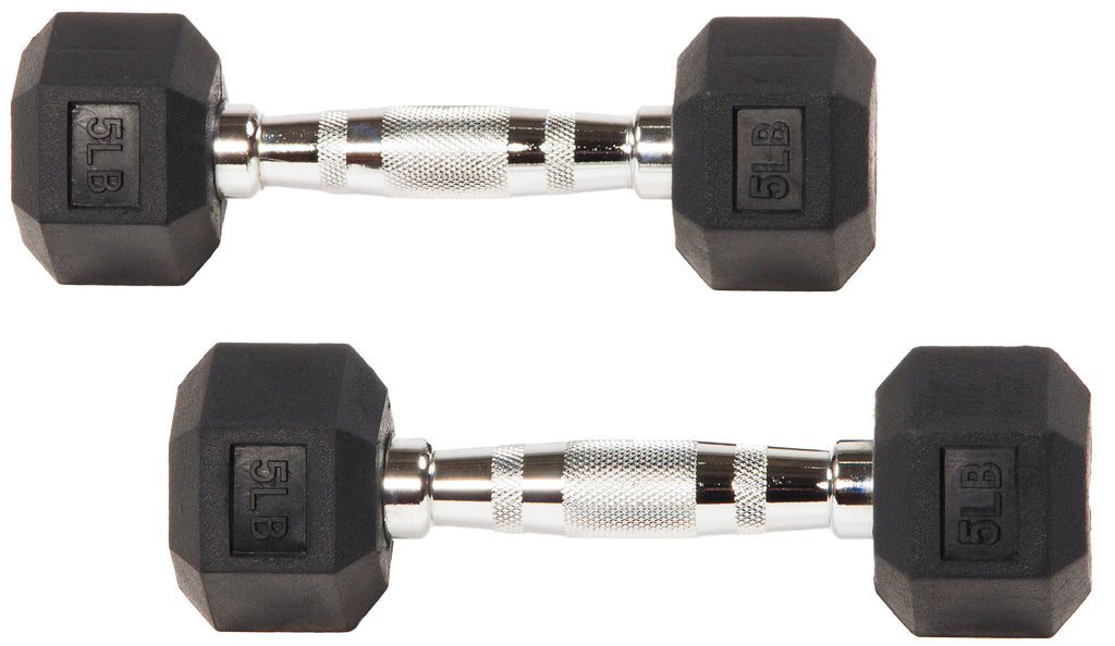 BalanceFrom Rubber Encased Hex Dumbbells, 20 Lbs. Pair