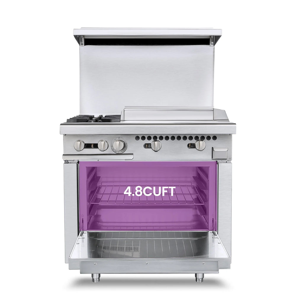 36" Stainless Steel Gas Range Stove