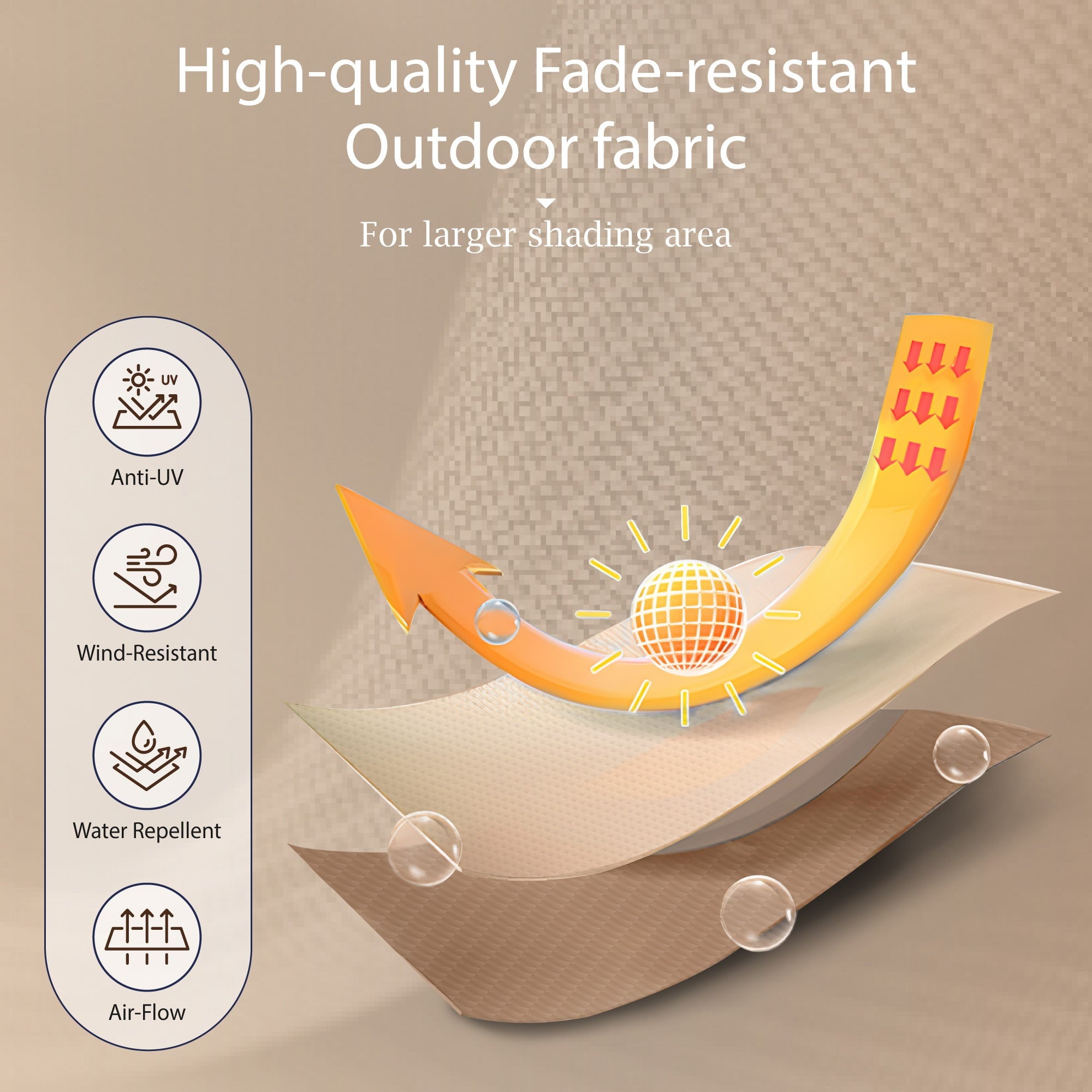 Alpha Joy 13x6.5ft Double-Sided Extra Large Outdoor Patio Umbrella with Crank Handle, Beige