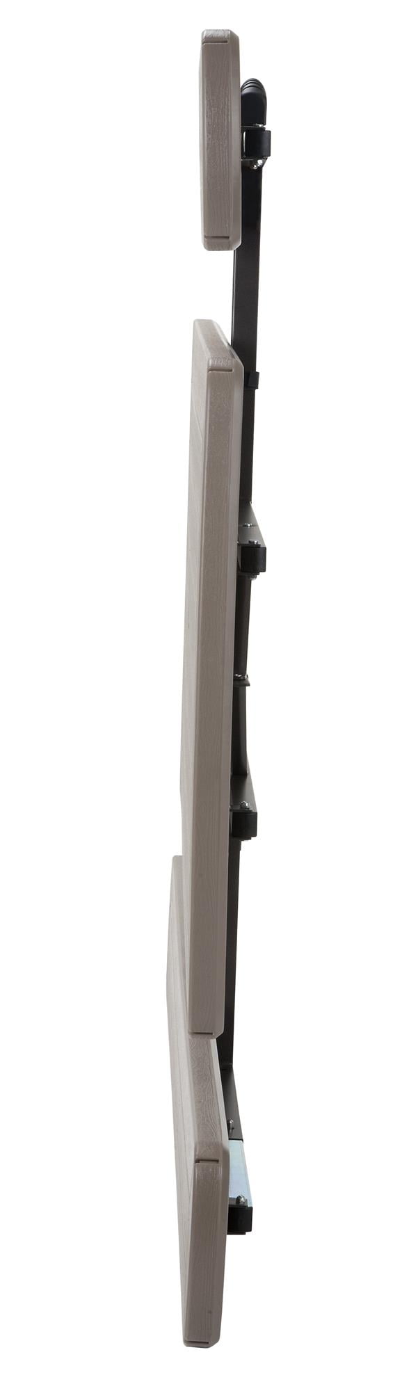 6 ft. Folding Blow Mold Picnic Table, Taupe Wood Grain with Brown Legs