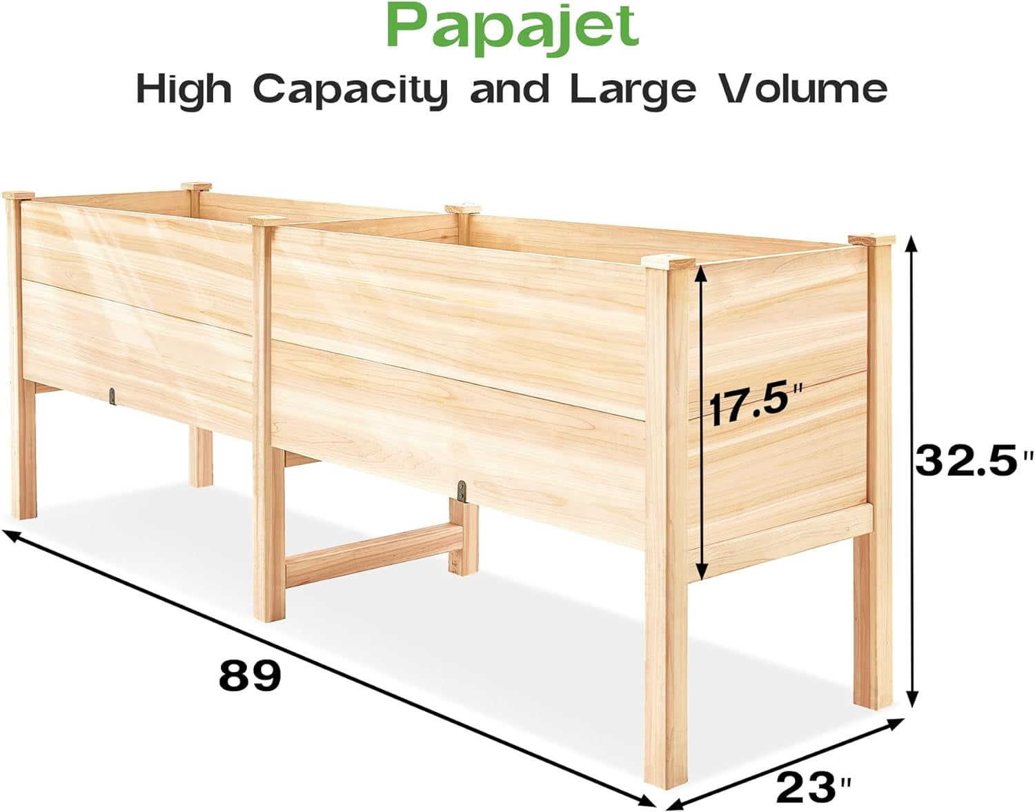 AMERLIFE Raised Garden Bed 4x2x2.6 ft Large Capacity Planter with Drain Hole for Growing Plants