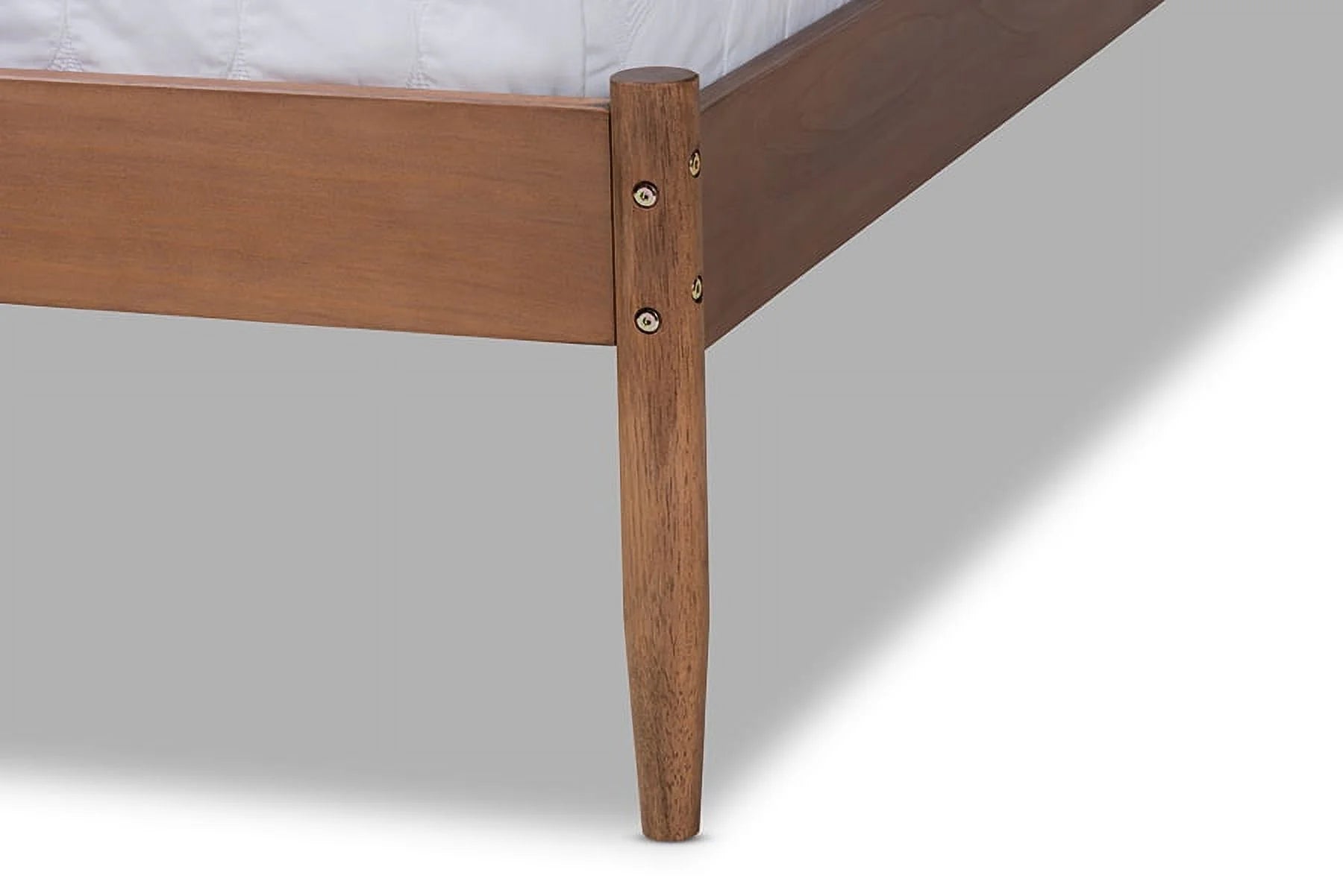 Baxton Studio Studio Leanora Mid-Century Wood Platform Bed, King, Walnut