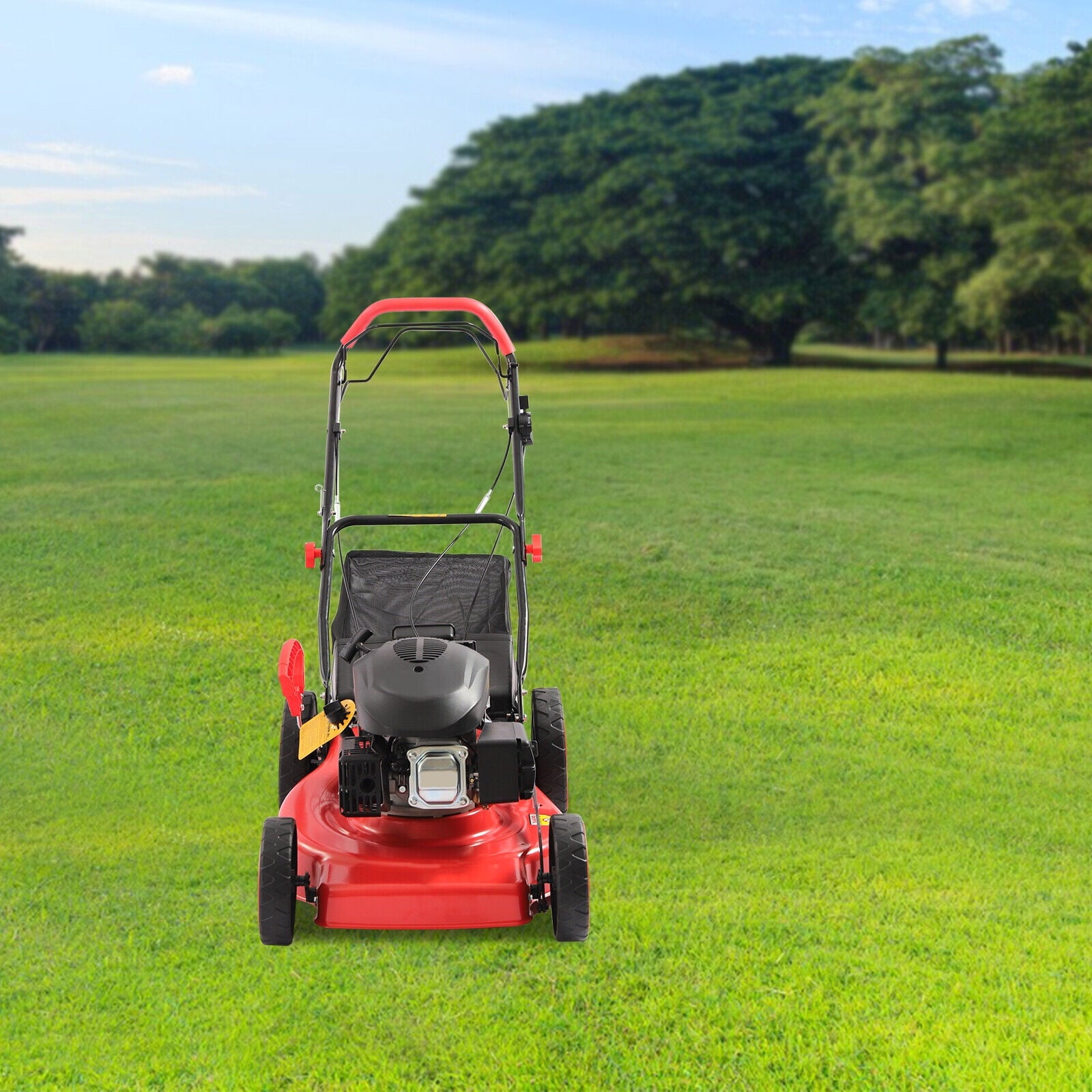 4-Stroke 173cc 4000W(6.0HP) Engine Gas Powered Lawn Mower w/ Walk-Behind Handle