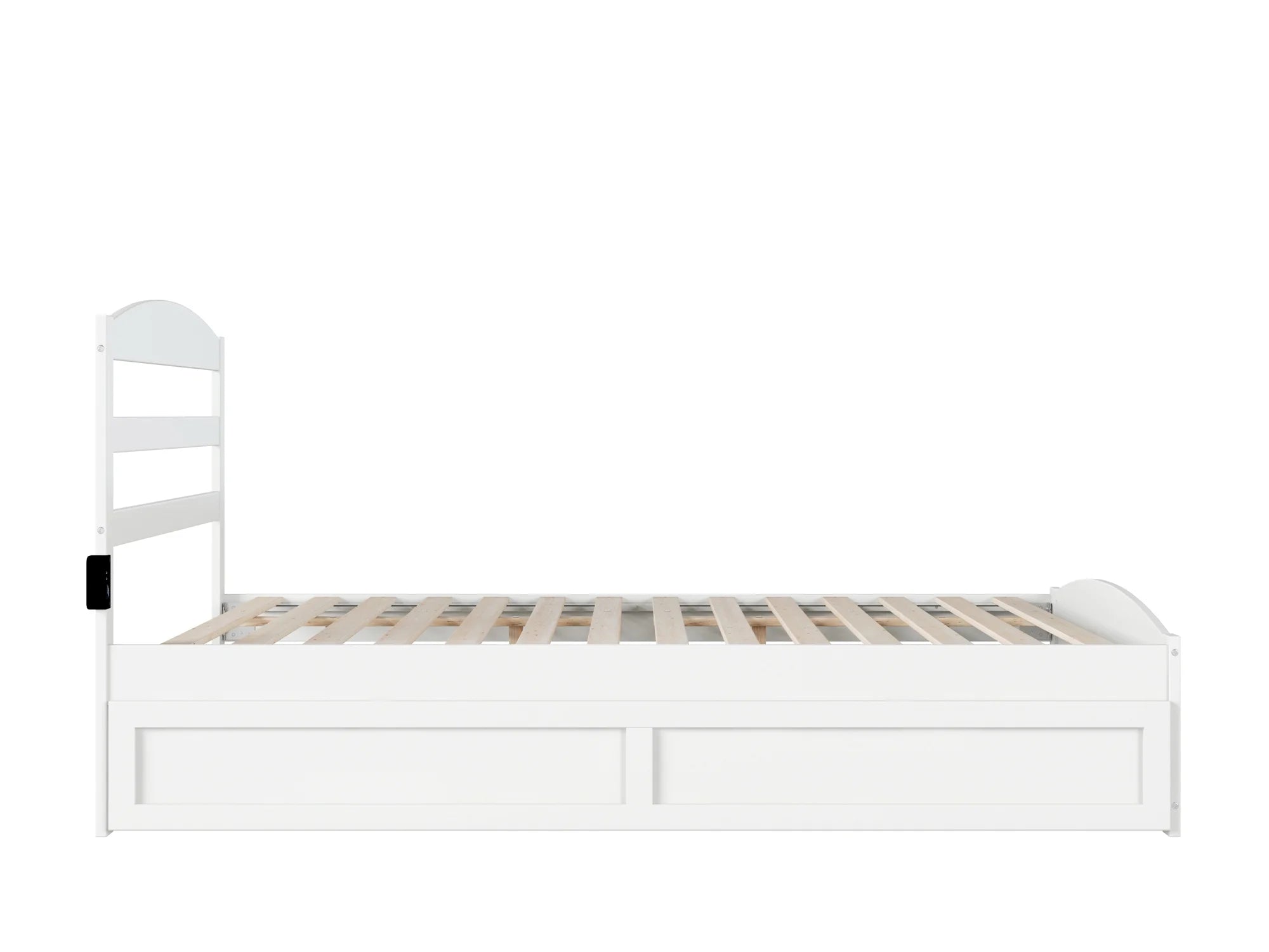 AFI Warren Queen Wood Platform Bed with Headboard Footboard & Twin XL Trundle, White