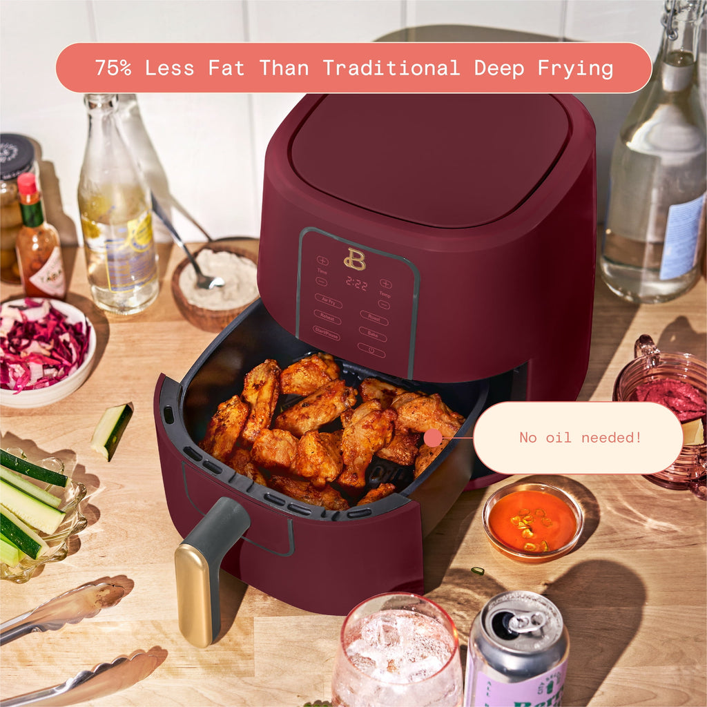 Beautiful 3 Qt Air Fryer with TurboCrisp Technology, White Icing by Drew Barrymore