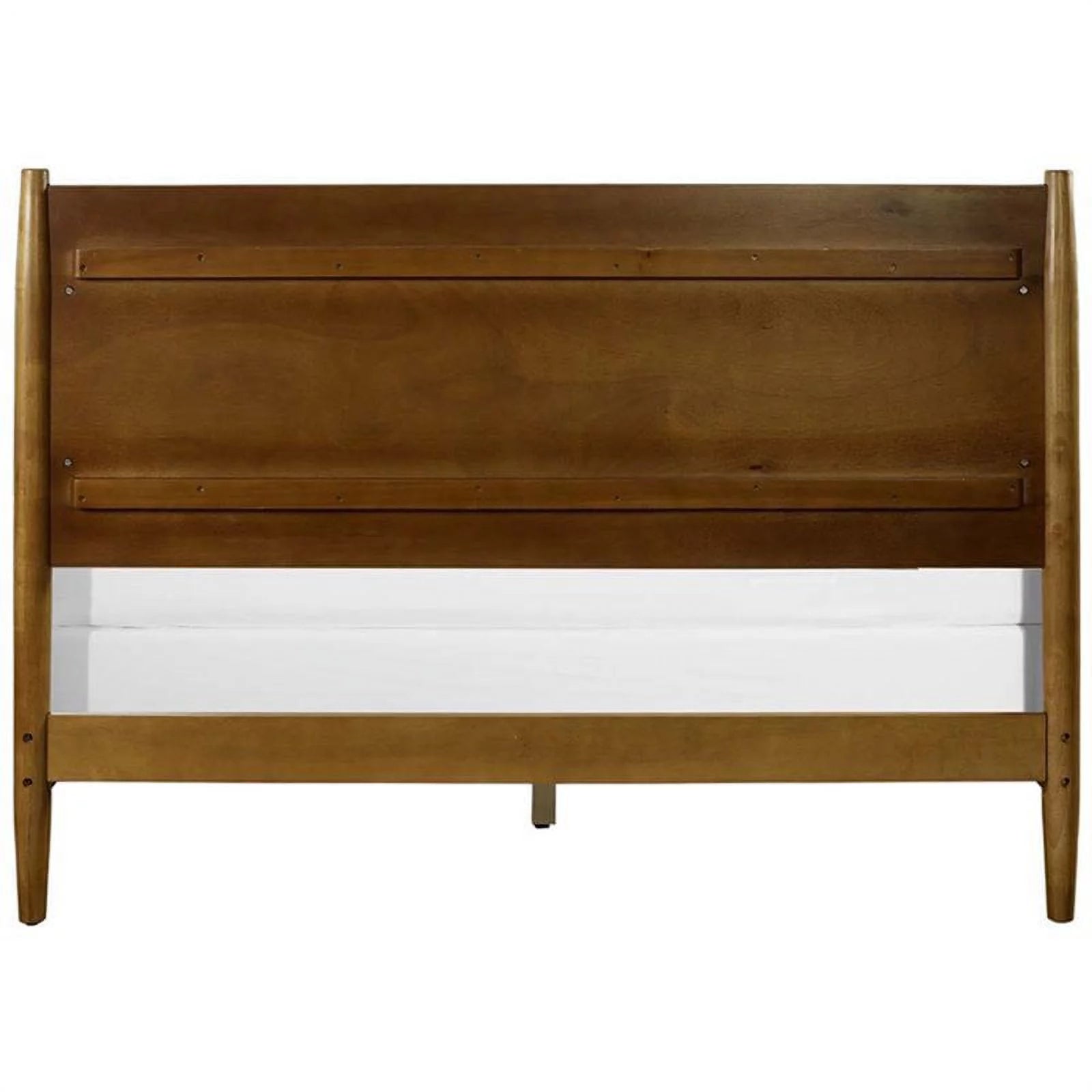 Allora Mid-Century Wood King Panel Platform Bed in Acorn Brown